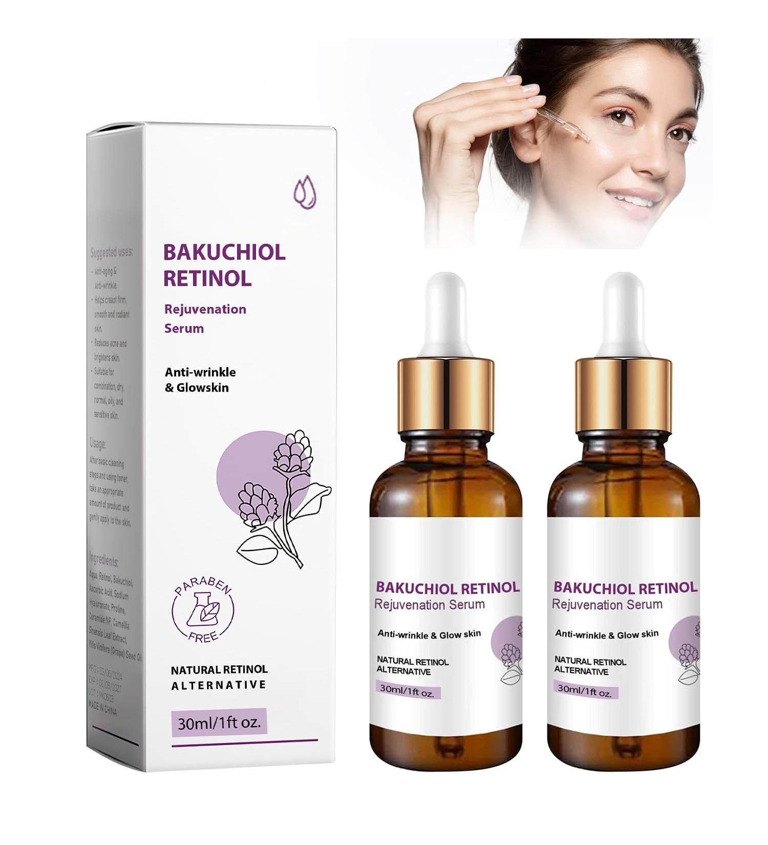 Venature Bakuchiol Retinol Rejuvenation Serum - Anti-Aging Wrinkles Reduction Hydration & Moisturize | 2PCS - Buy Online on GoSupps.com