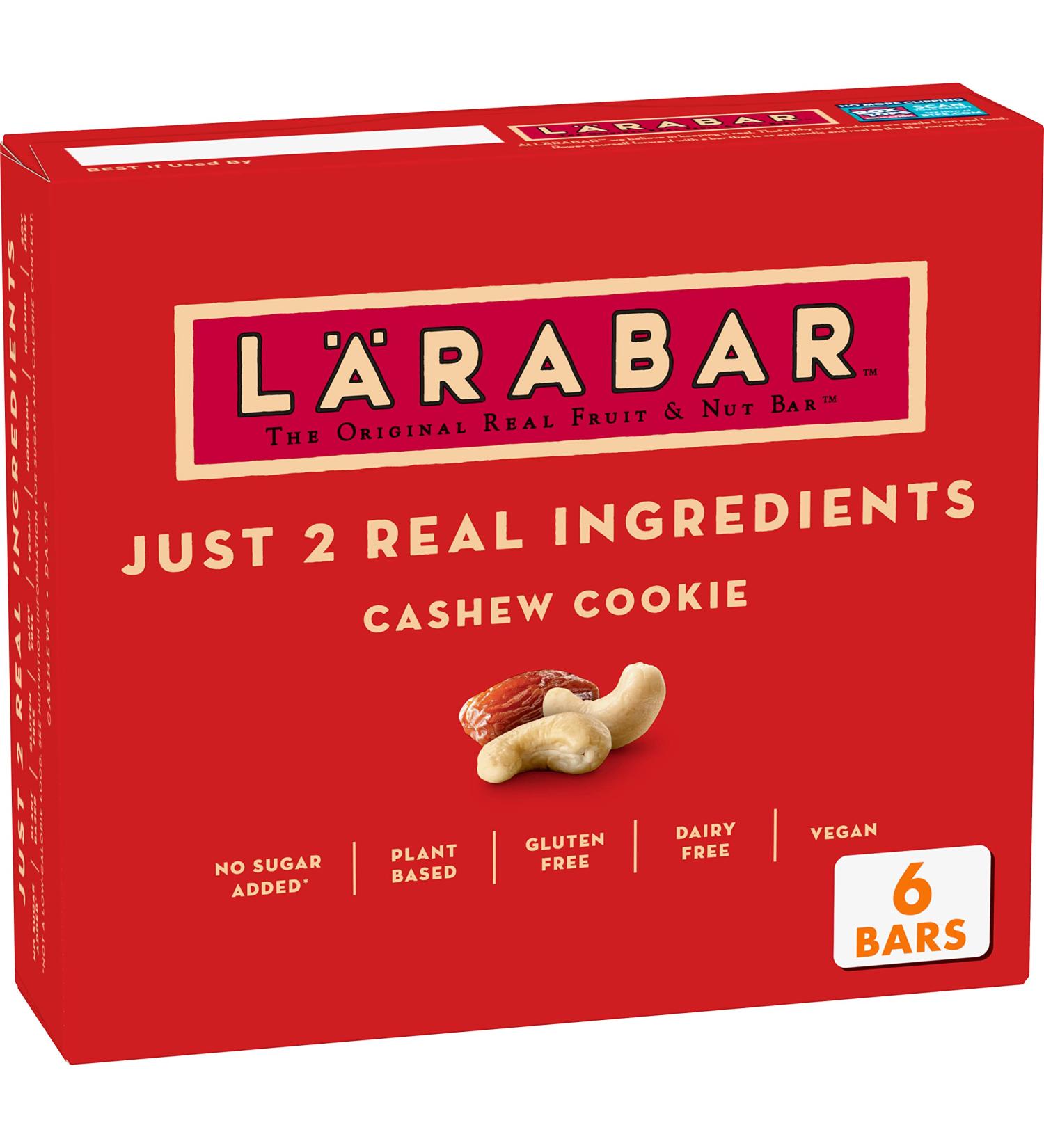 Larabar Cashew Cookie 1.7 oz Bars - Gluten Free Vegan Fruit & Nut Bars (6 ct) - Buy Online on GoSupps.com