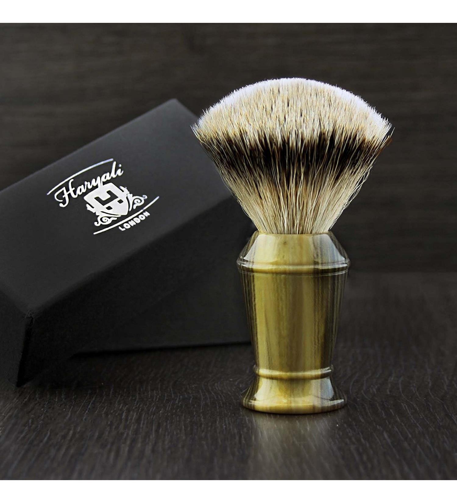 Silvertip Badger Hair Shaving Brush - Classic Imitation Horn & Buffalo Horn Handle for Smooth Shaving - Buy Online on GoSupps.com