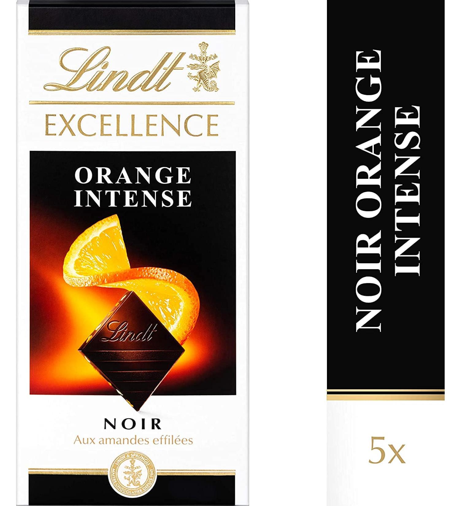 Lindt - EXCELLENCE Intense Orange Tablet - Dark Chocolate - 100g - Pack of 5 - Buy Online on GoSupps.com
