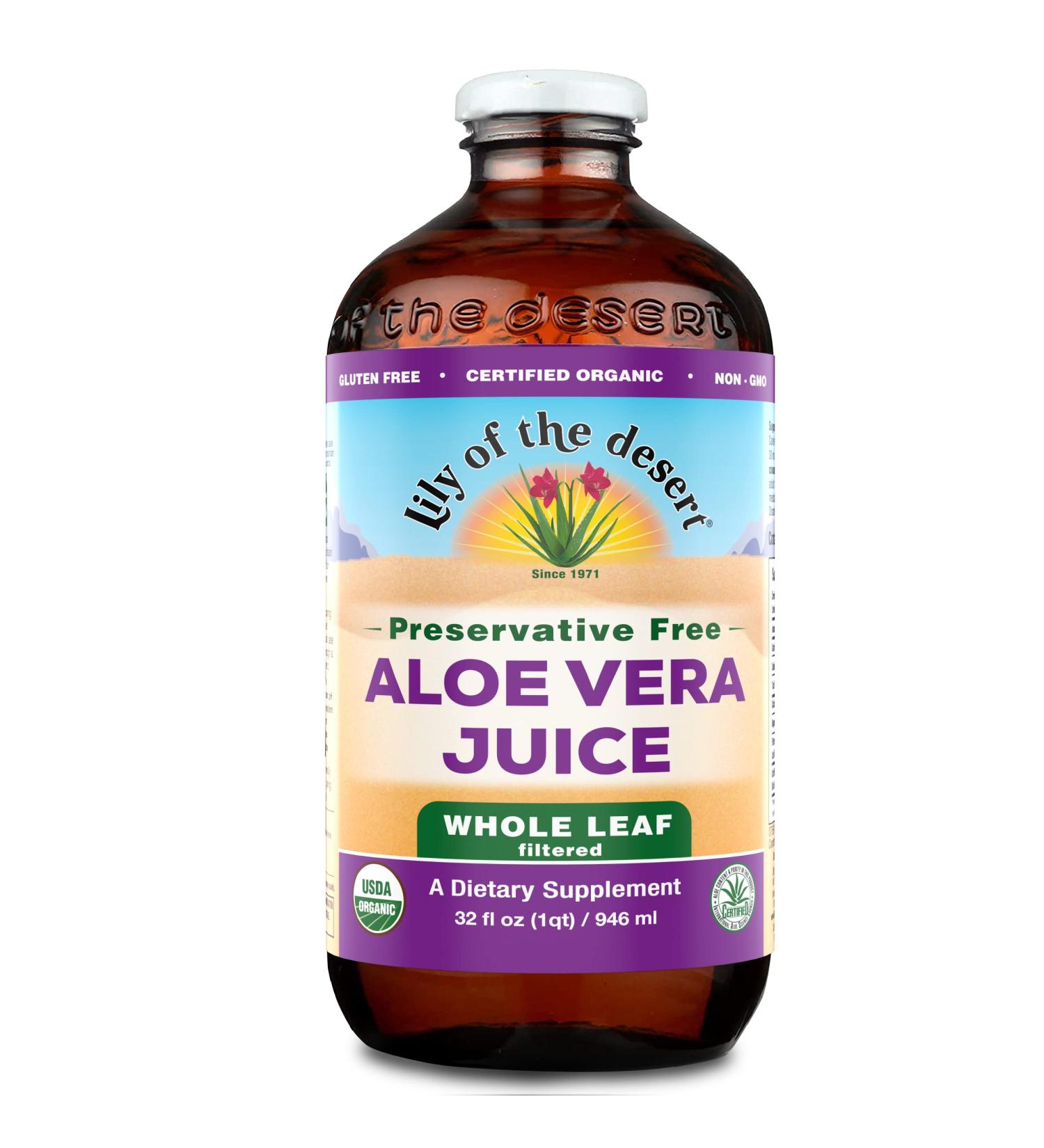 Lily of the Desert Aloe Vera Juice Drink - Whole Leaf, Preservative Free, Vegan Dietary Support - 32 Fl Oz - Buy Online on GoSupps.com