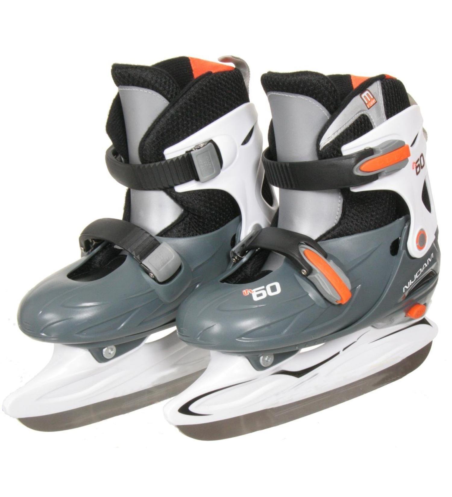 Buy Koenig Tom Nijdam Junior Adjustable Ice Hockey Skates (Size 30-33) - Grey/White/Orange | International Shipping Available - Buy Online on GoSupps.com