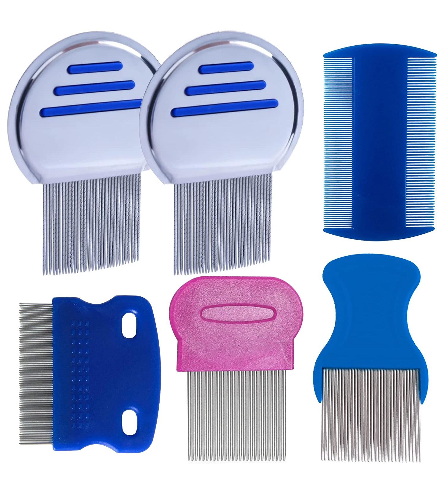 OBSCYON Double Sided Metal Head Lice Comb - 6Pcs Hair Comb Set - Buy Online on GoSupps.com