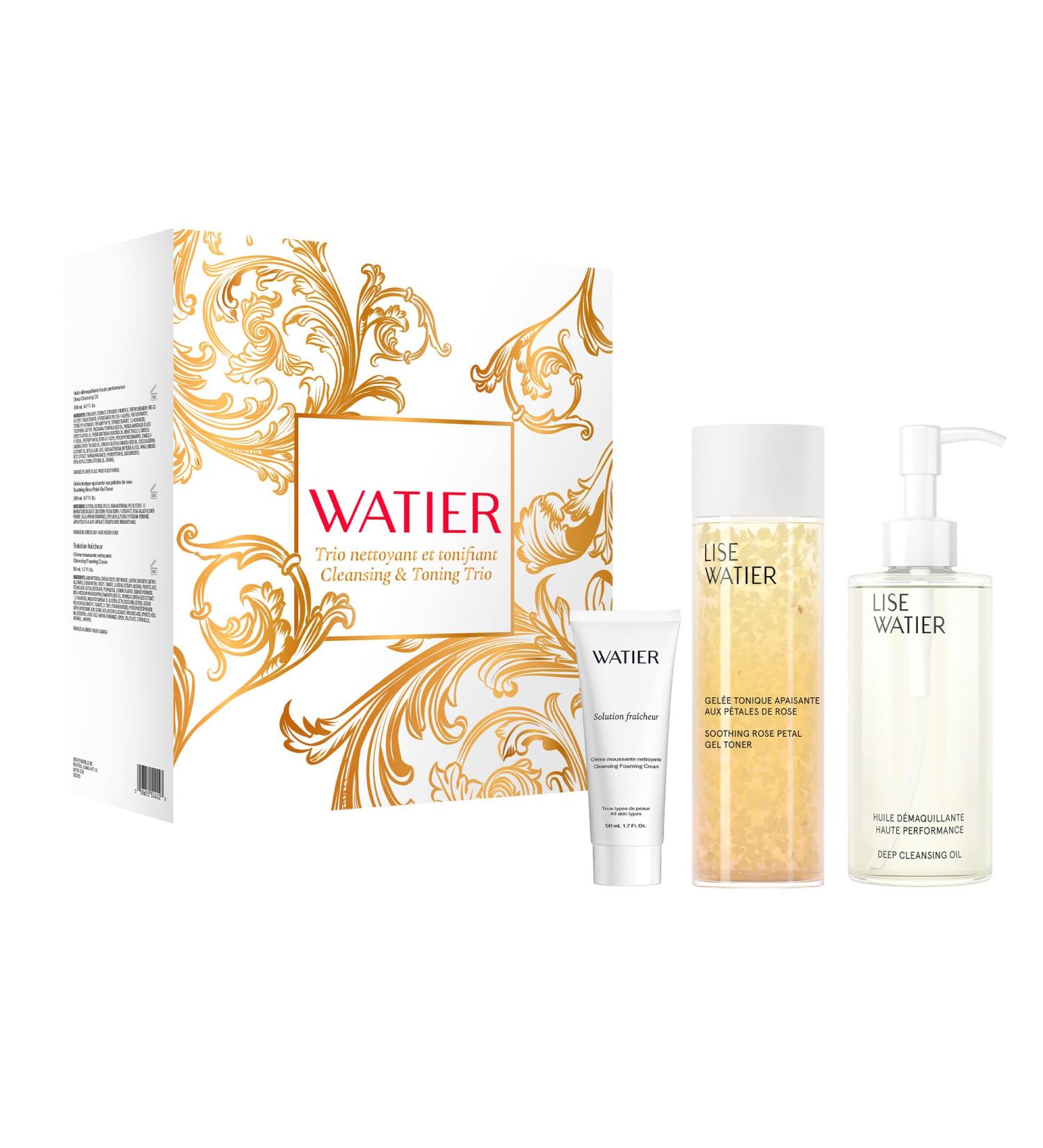 Watier Cleansing & Toning Trio Skincare Holiday Gift Set Cleansing & Toning Ritual Removes Makeup & Deeply Cleanses The Ultimate Sensory Experience All Skin Types - Buy Online on GoSupps.com