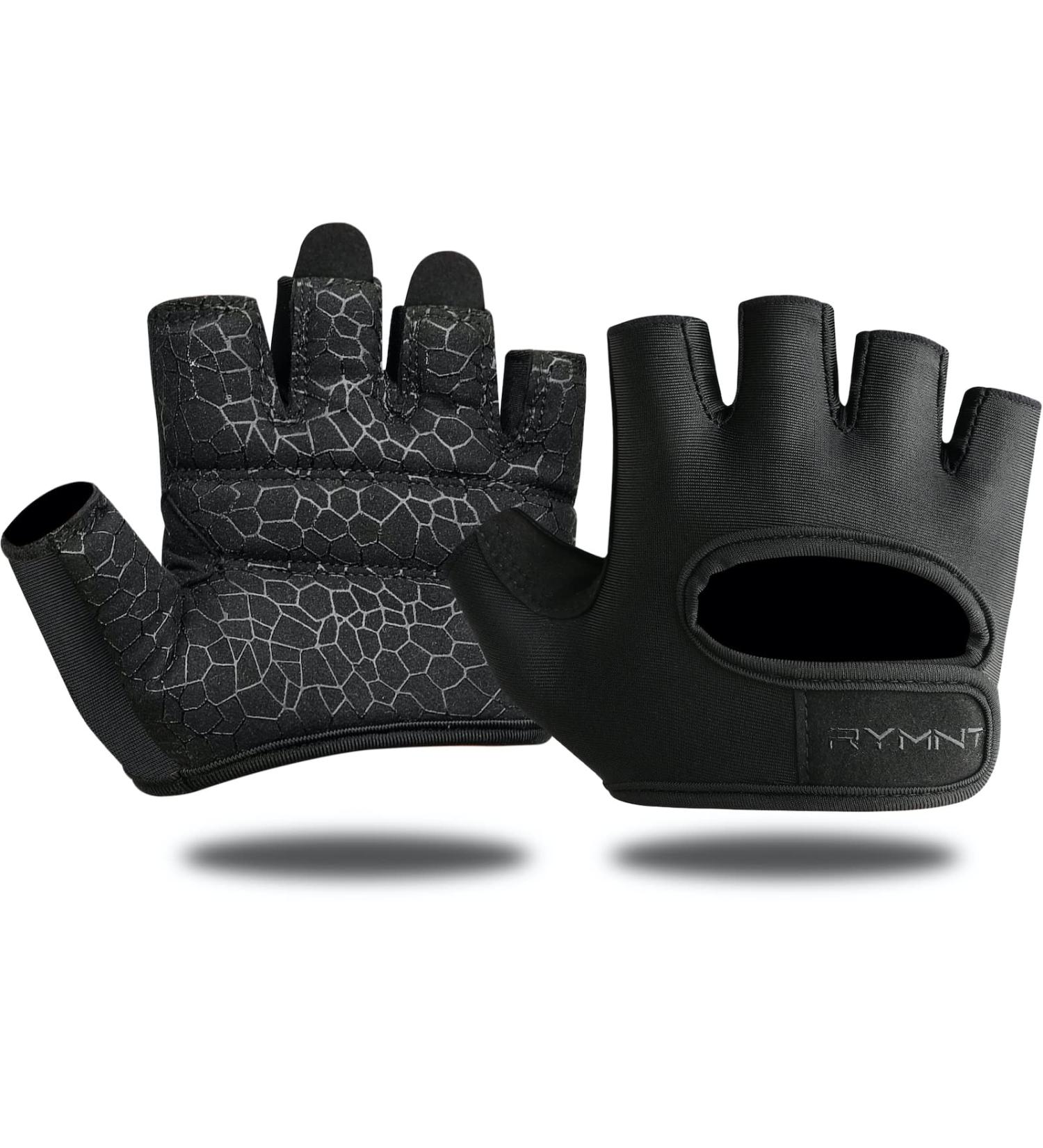 RYMNT Minimal Weight Lifting Gloves with Full Palm Protection - Black Small/XS - For Men & Women - Grip Pads for Gym Workout - Buy Online on GoSupps.com