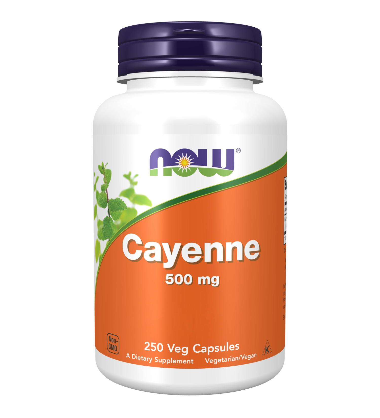 Now Foods Cayenne 500mg - 250 Vegan Capsules | Laboratory Tested Plant-Based Gluten Free Soy Free Vegetarian - International Shipping Available - Buy Online on GoSupps.com