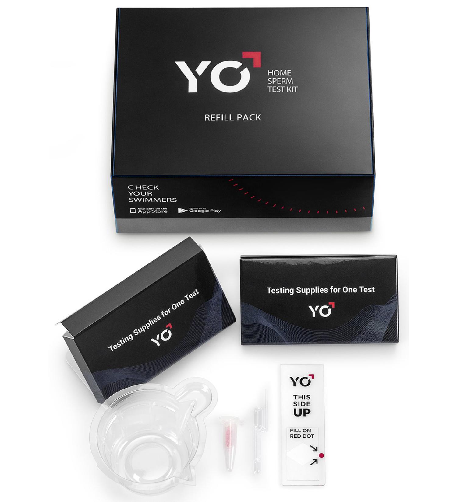 YO Home Sperm Test Refill Kit | 2 Additional Motile Semen Analysis Tests | Device NOT Included | 4 Pack or 2 Pack Options Available - Buy Online on GoSupps.com
