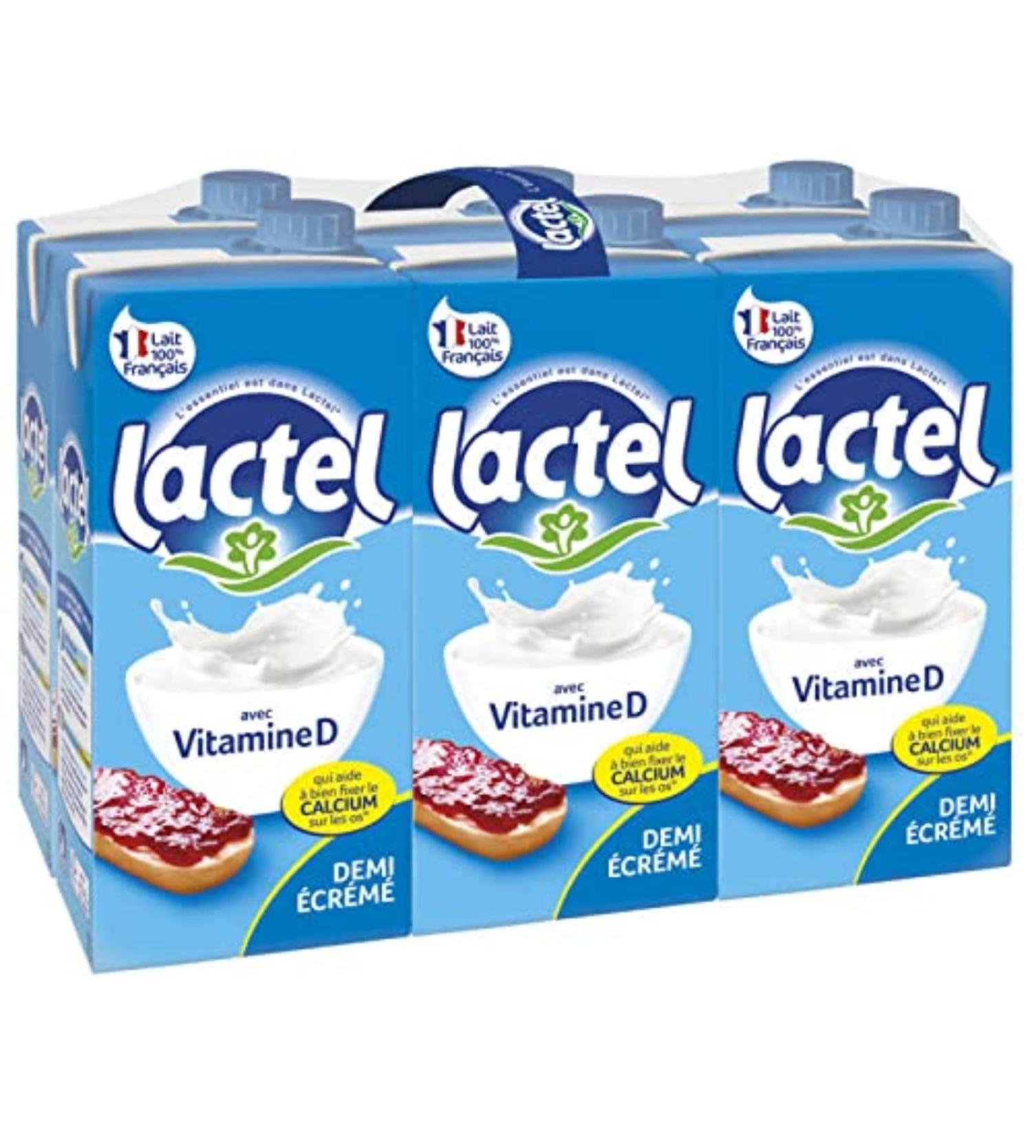 Lactel Lait Demi- cr m Vitamine D 6 x 1L