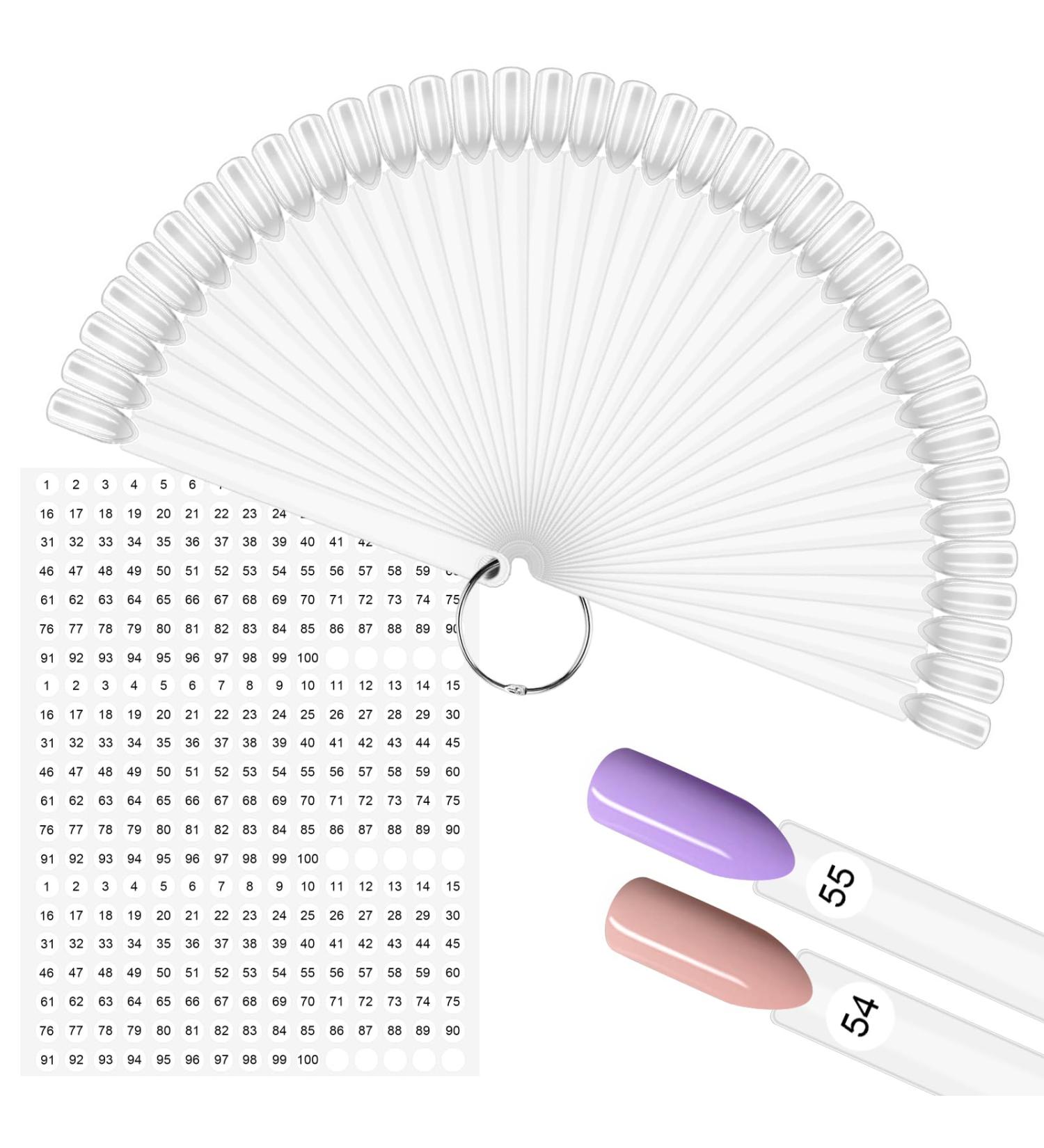 300 pcs Nail Polish Swatch Sticks - Clear Square Nail Sample Swatches with Number Stickers & Ring for Color Display | Perfect for Home DIY & Nail Art - Buy Online on GoSupps.com