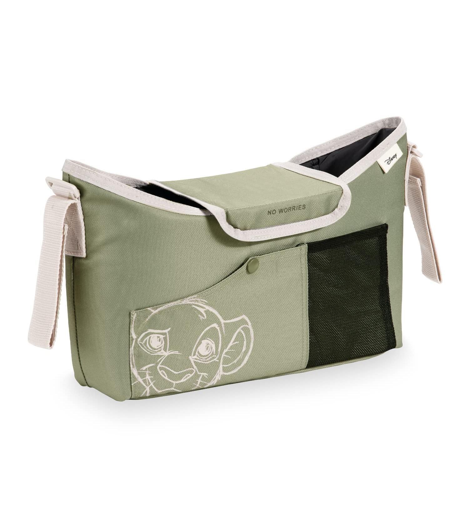 Shop Hauck Large Stroller Organizer Bag - Stylish Baby Diaper Bag with Cup Holder | Easy Access & Fastening (Simba Olive) - Buy Online on GoSupps.com