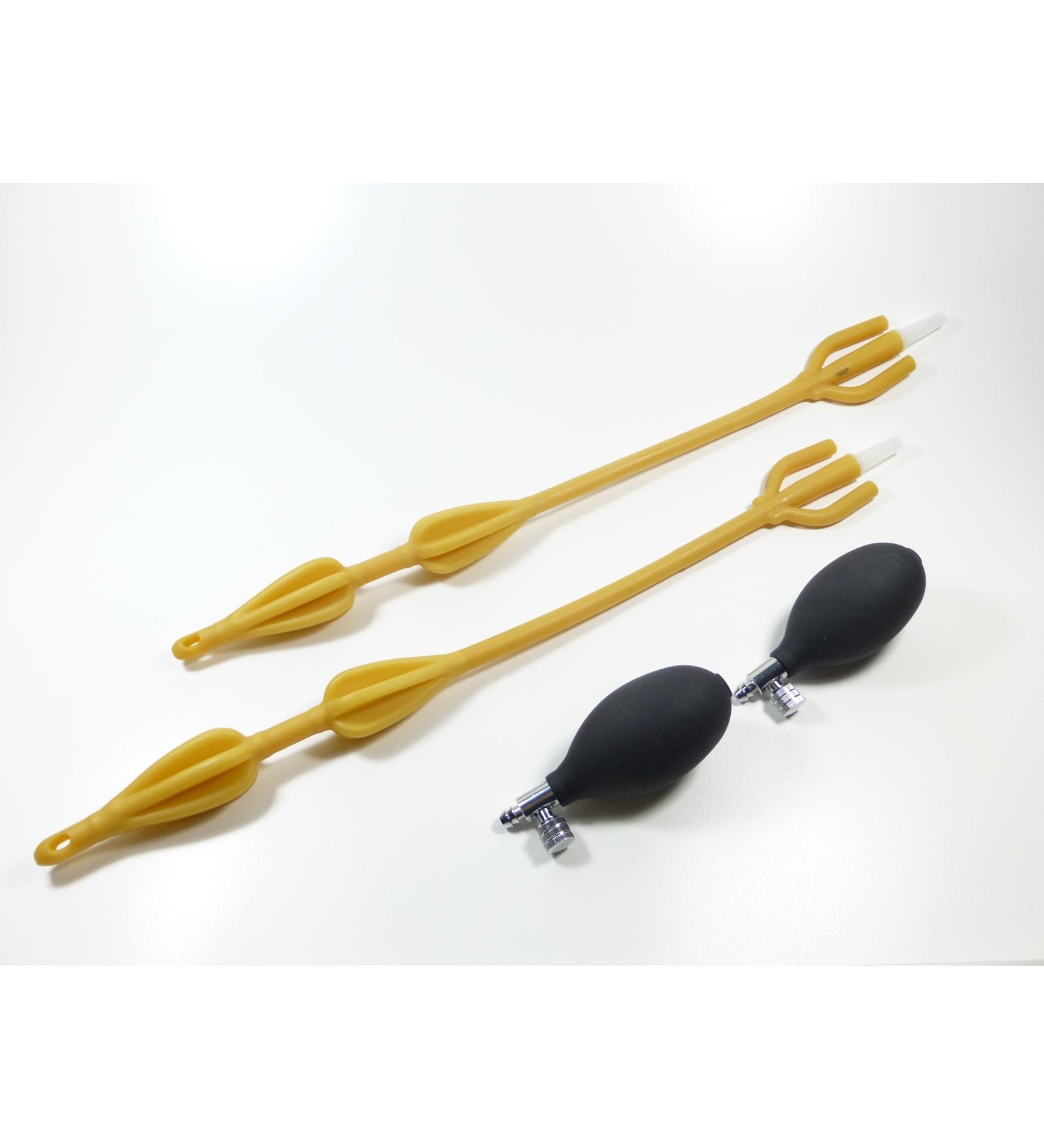 Double Balloon Intestinal Tube Set - 2 Pieces with Blowers for Effective Enema Use | International Shipping Available - Buy Online on GoSupps.com
