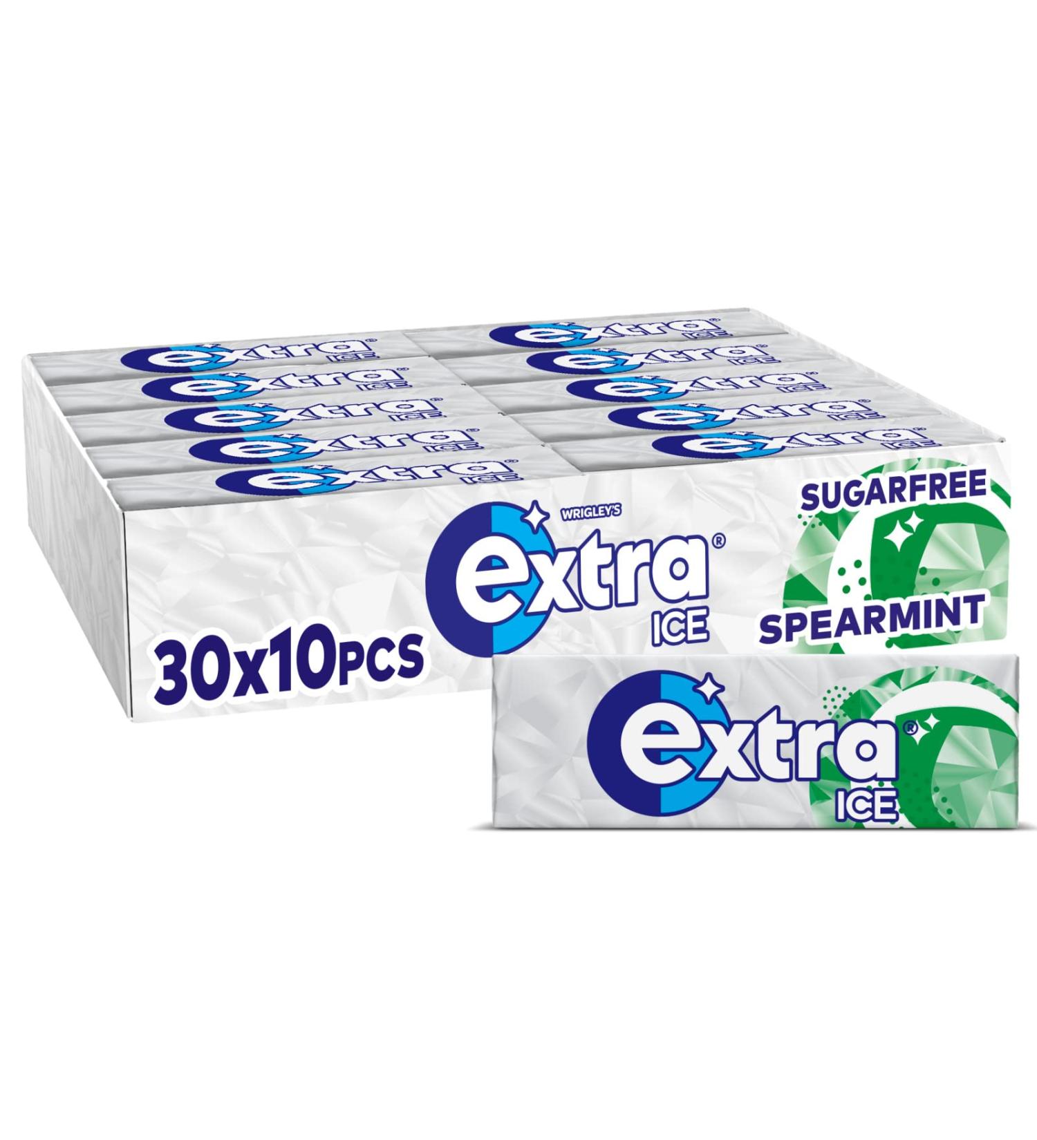 EXTRA ICE Spearmint Sugar Free Chewing Gum 10 Pellets (Pack of 30) - Buy Online on GoSupps.com