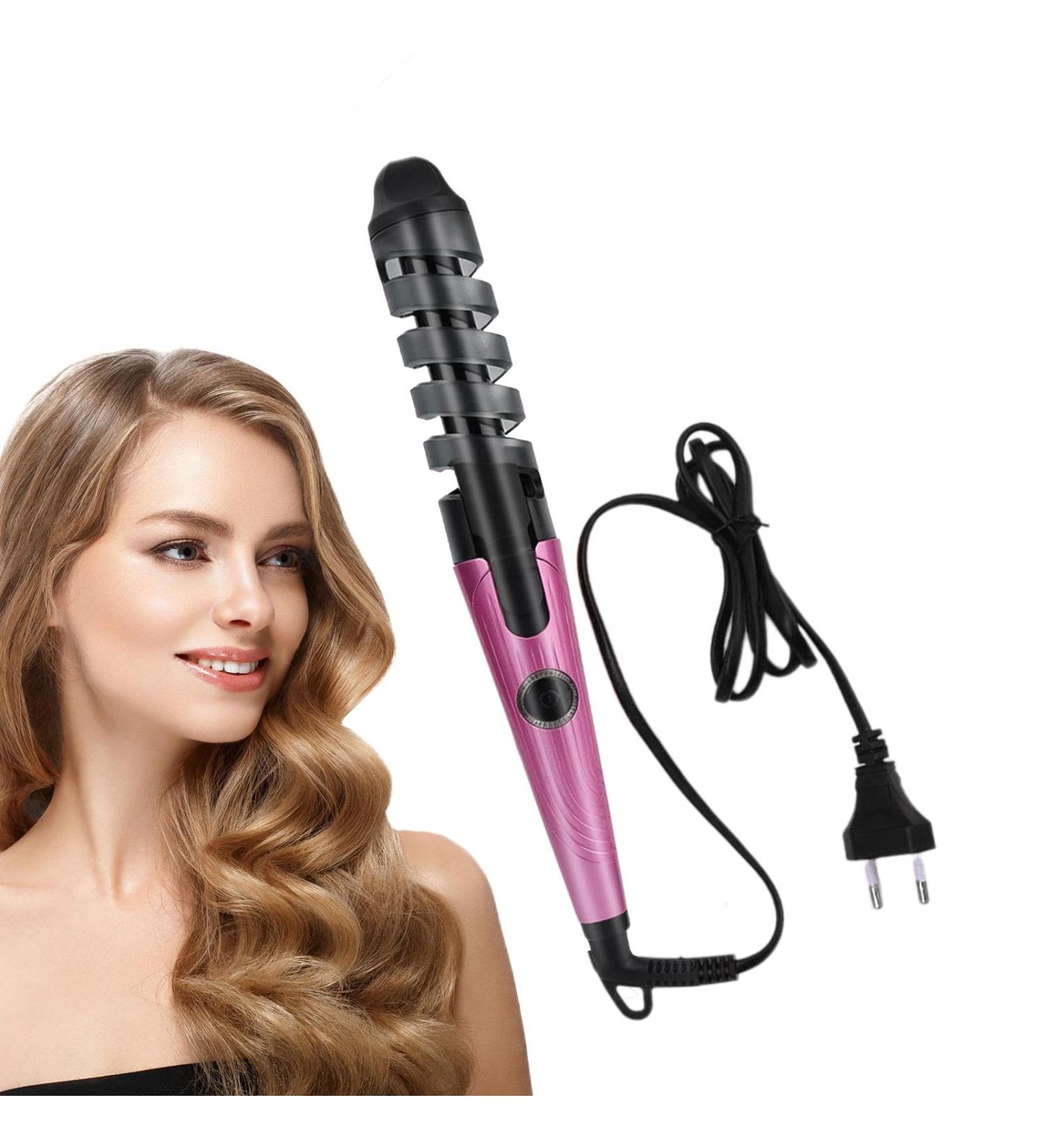 Automatic Curling Wand | Portable Hair Curler Hair Straightener and Curler 2 in 1 Automatic Hair Curler Curling Wand for Girls and Women Pink US - Buy Online on GoSupps.com
