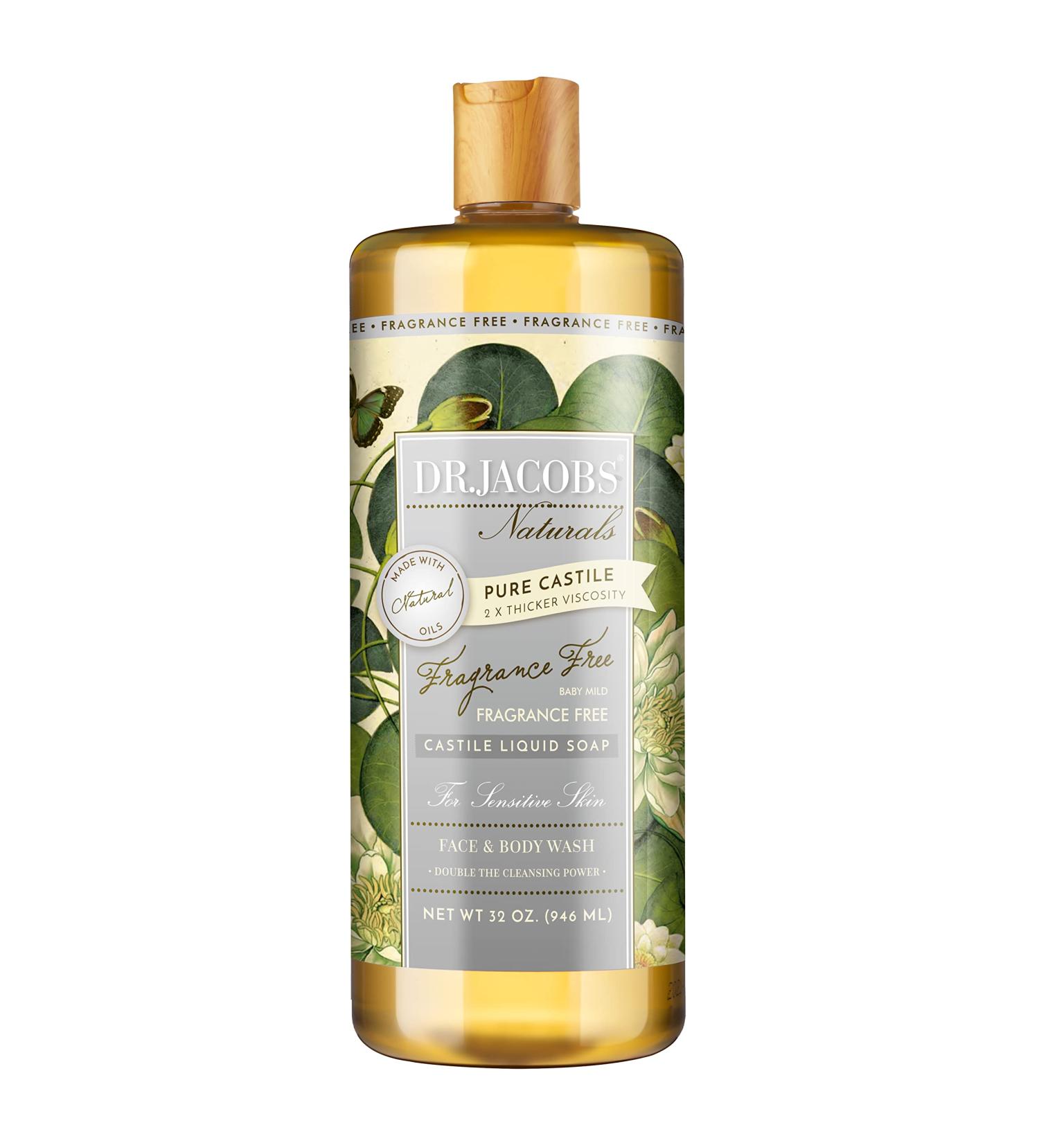 Dr. Jacobs Naturals Fragrance-Free Castile Body Wash - 32 Fl Oz - Sulfate-Free, Paraben-Free, Cruelty-Free - Gentle and Nourishing Formula - Buy Online on GoSupps.com