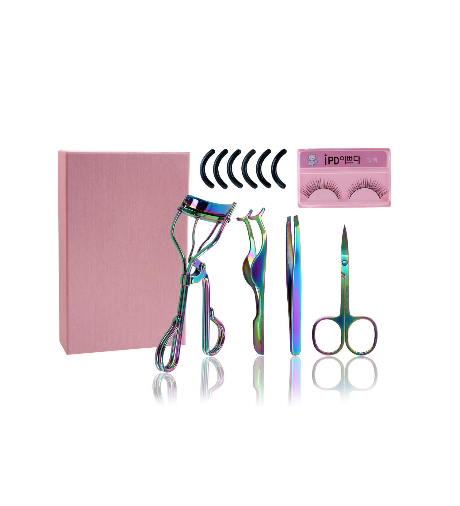 DOA 4Pcs Eyelash Curlers Set - False Eyelashes Applicator Tweezers Scissors & Silicone Refill Pads - Neon Blue - Perfect for Stunning Lashes - Buy Online on GoSupps.com
