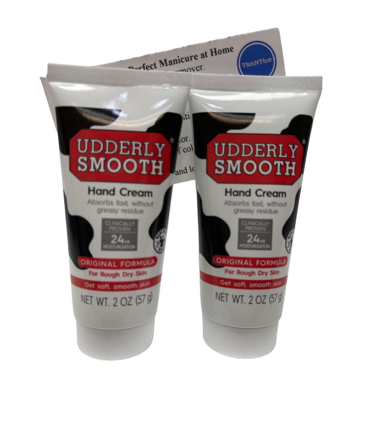 Udderly Smooth Original Formula Hand Cream Bundle - 2 oz Travel Size Tubes + ThisNThat Tip Card - Buy Online on GoSupps.com