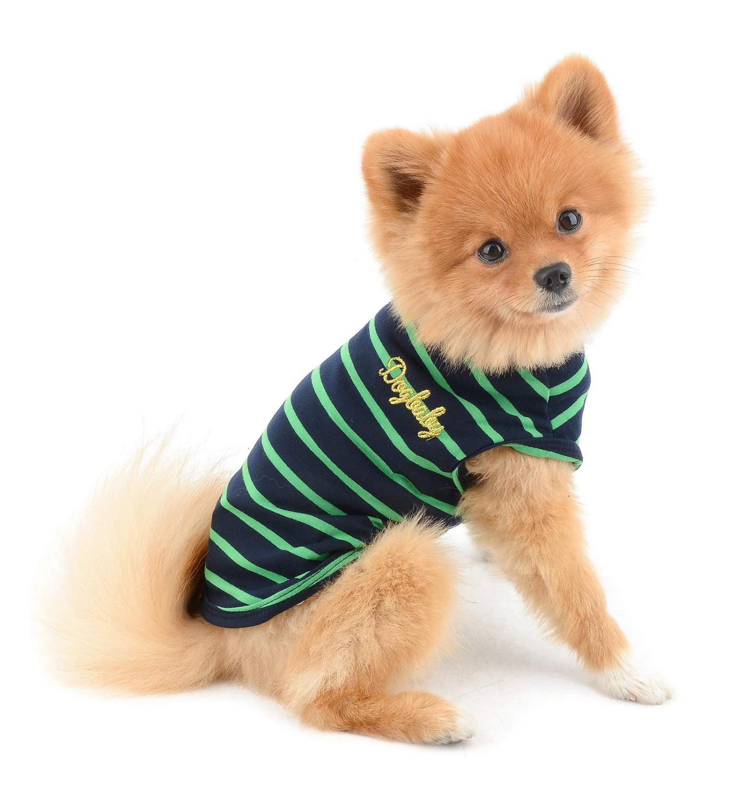 Shop Paidful Summer Clothing for Small Dogs & Cats - Classic Stripes Cotton T-Shirts & Vests for Puppies Boys & Girls - Buy Online on GoSupps.com