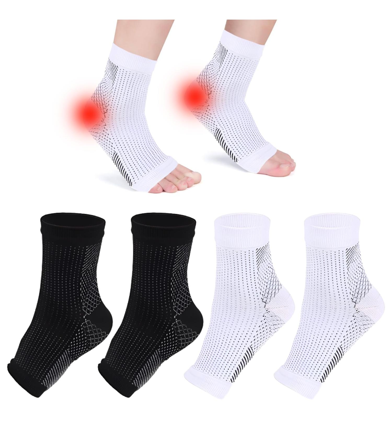 halit Neuropathy Socks 2 Pairs Ankle Support Socks Ankle Support For Sprained Ankle Functional Socks For Neuropathy For Neuropathy Pain Ligament Damage Sprained Ankle Weak - Buy Online on GoSupps.com