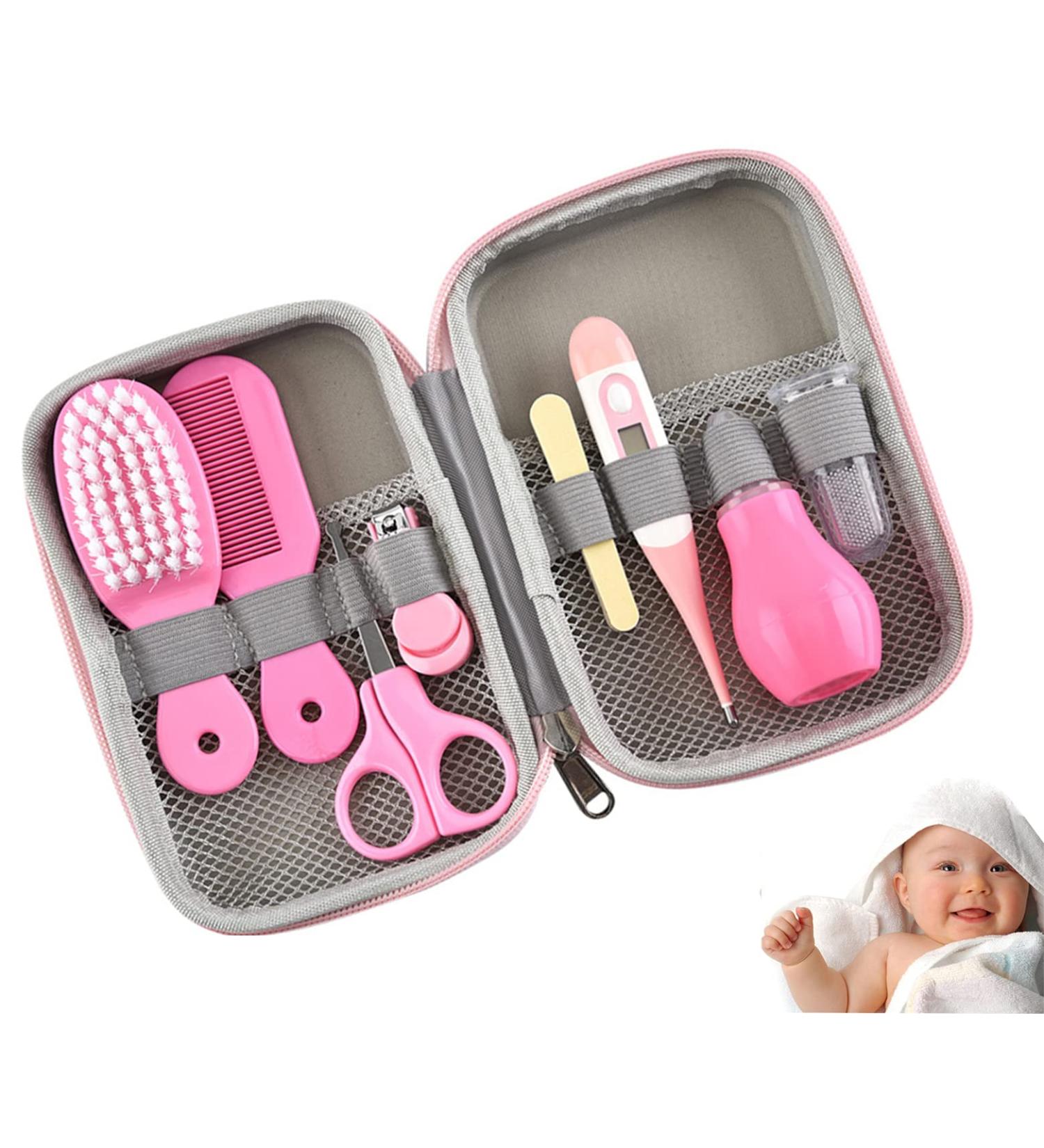 JasCherry 8 PCS Baby Healthcare Kit - Essential Baby Care Items for Traveling & Home Use - Ideal for Newborns - Red - Buy Online on GoSupps.com