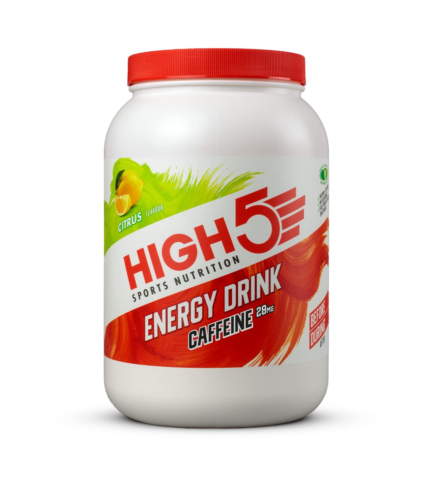 HIGH5 Citrus Caffeine Energy Hydration Drink 2.2kg - Carbohydrates & Electrolytes Mix - Buy Online on GoSupps.com