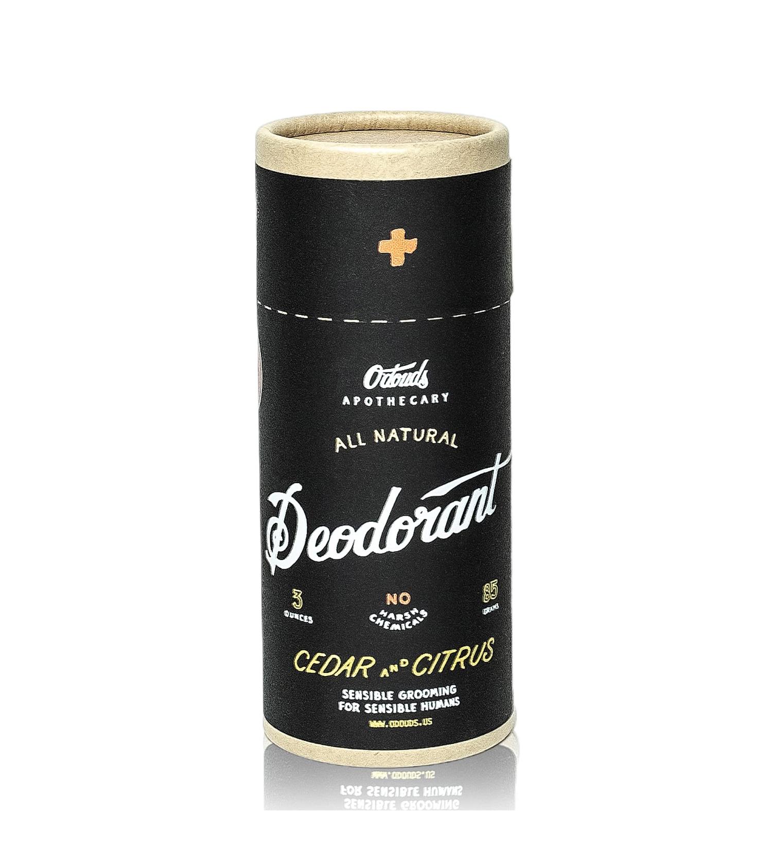 O'Douds Natural Deodorant - Vegan & Aluminum-Free Cedar Citrus Deodorant (3oz) - Buy Online on GoSupps.com