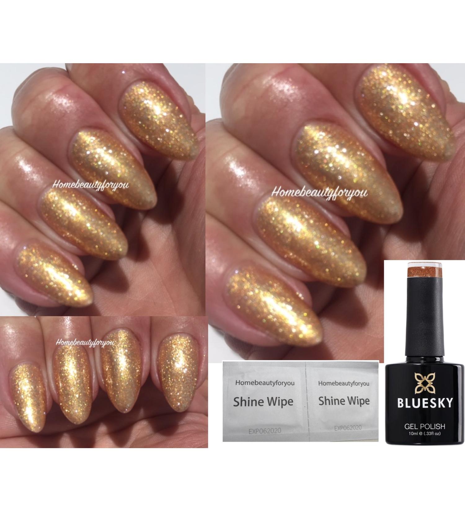 Bluesky Gold Champagne Fine Crystal Glitter Nail Gel Polish SJ18 UV LED Soak Off 10ML LIMITED SPECIAL PRICE - Buy Online on GoSupps.com