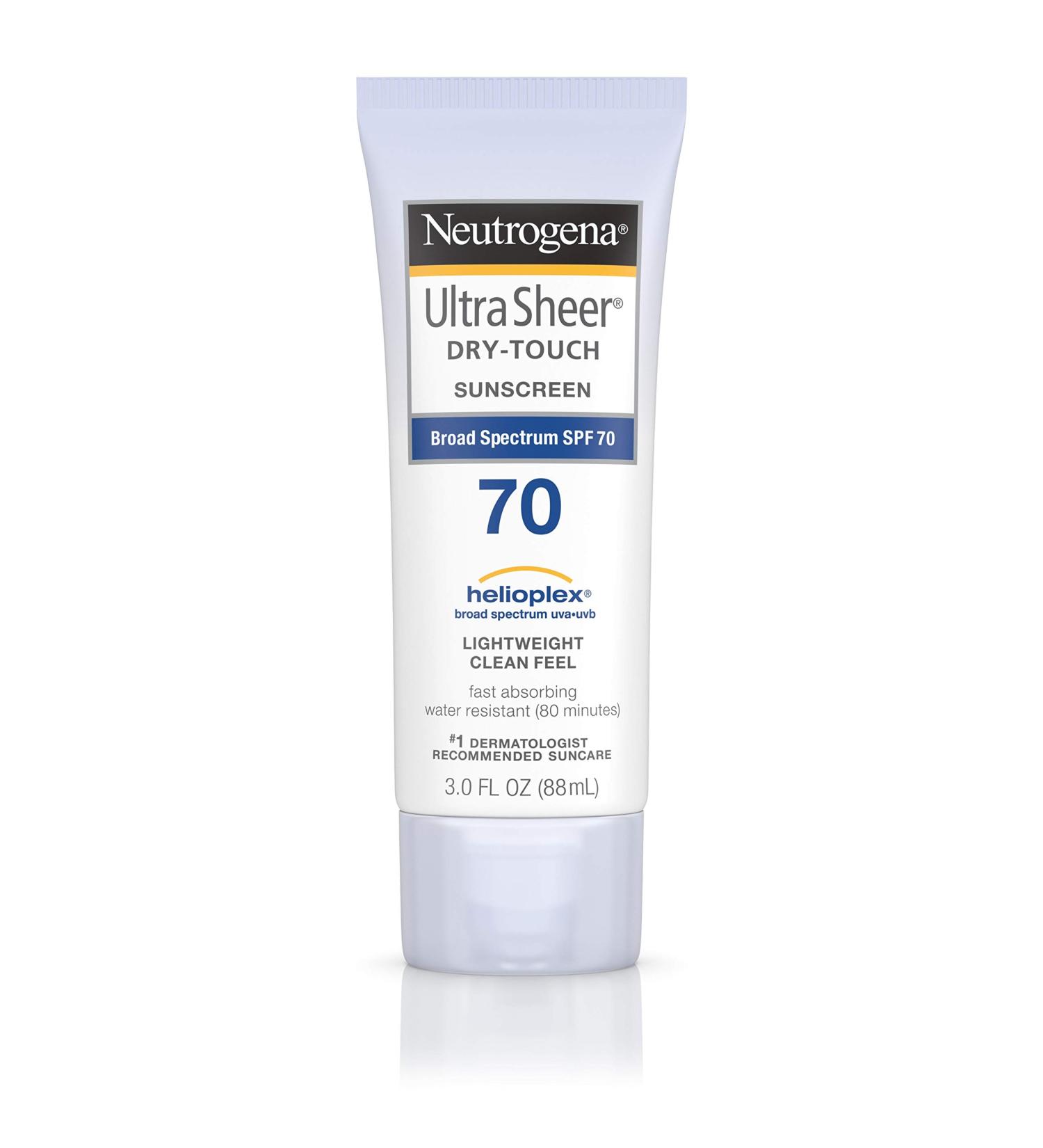 Neutrogena Ultra Sheer SPF 70 Sunscreen Lotion - 3 Fl Oz, Water Resistant & Non-Greasy - Buy Online on GoSupps.com