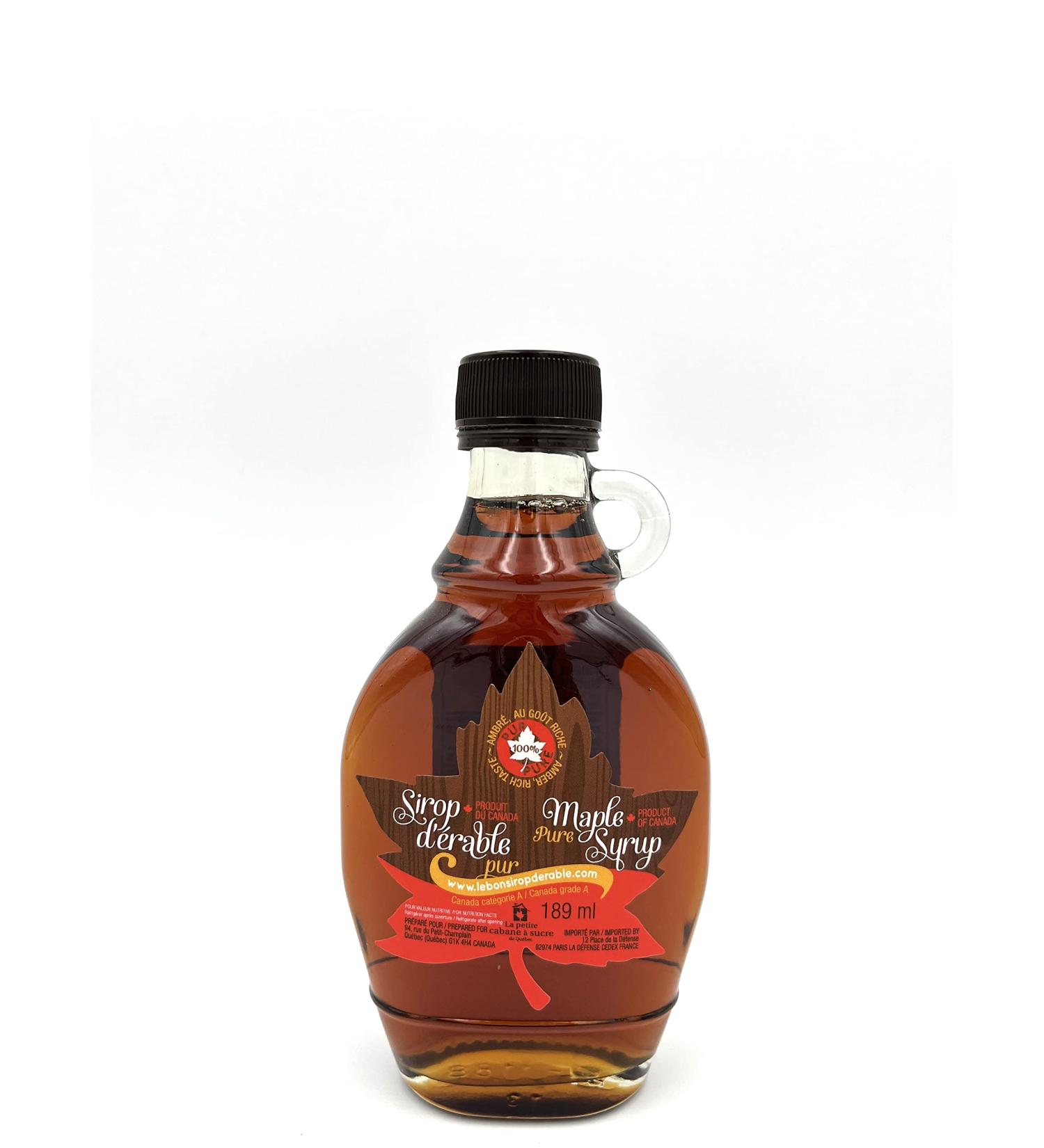 100% Pure Canadian Amber Maple Syrup in a Handled Bottle - 189 ml - Maple Treasures - Buy Online on GoSupps.com