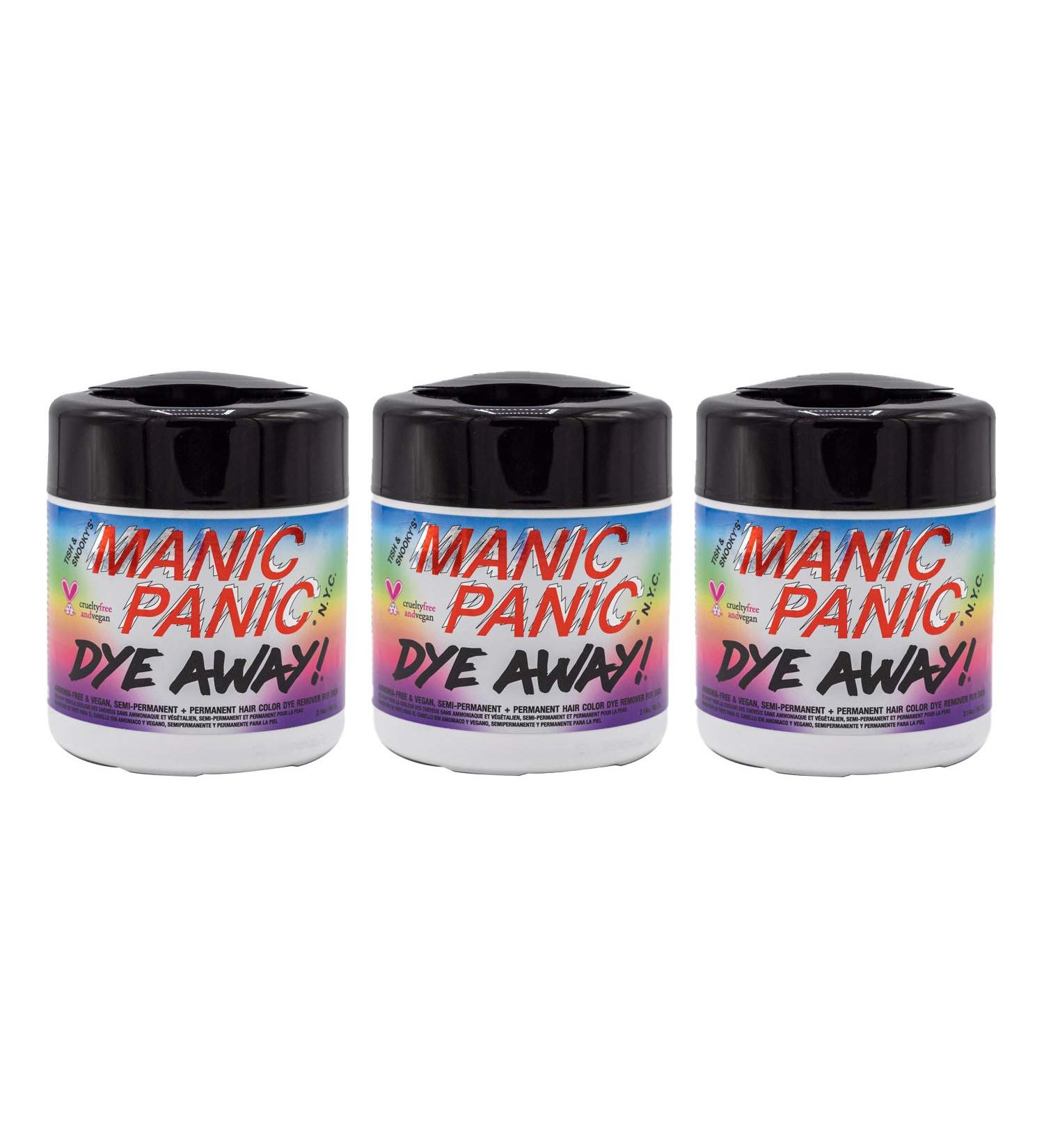 Manic Panic Dye Away Wipes - 50 Vegan & Cruelty-Free Facial Wipes for Hair Dye Removal - Trio Pack (63 ml each) - Buy Online on GoSupps.com