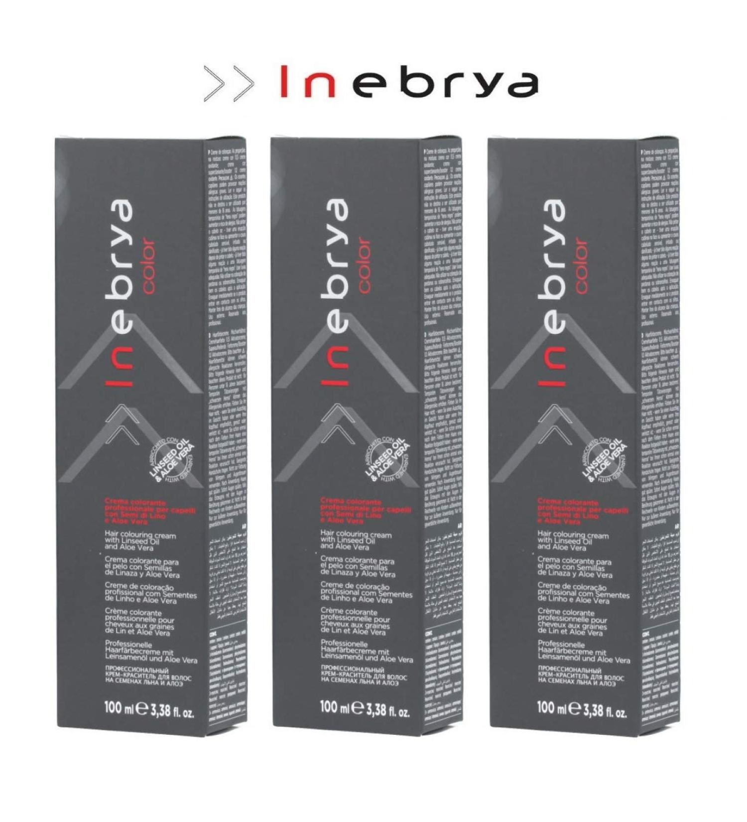 Inebrya Color Lot de 3 cr mes color es pour cheveux 4 ch tain pur 100 ml