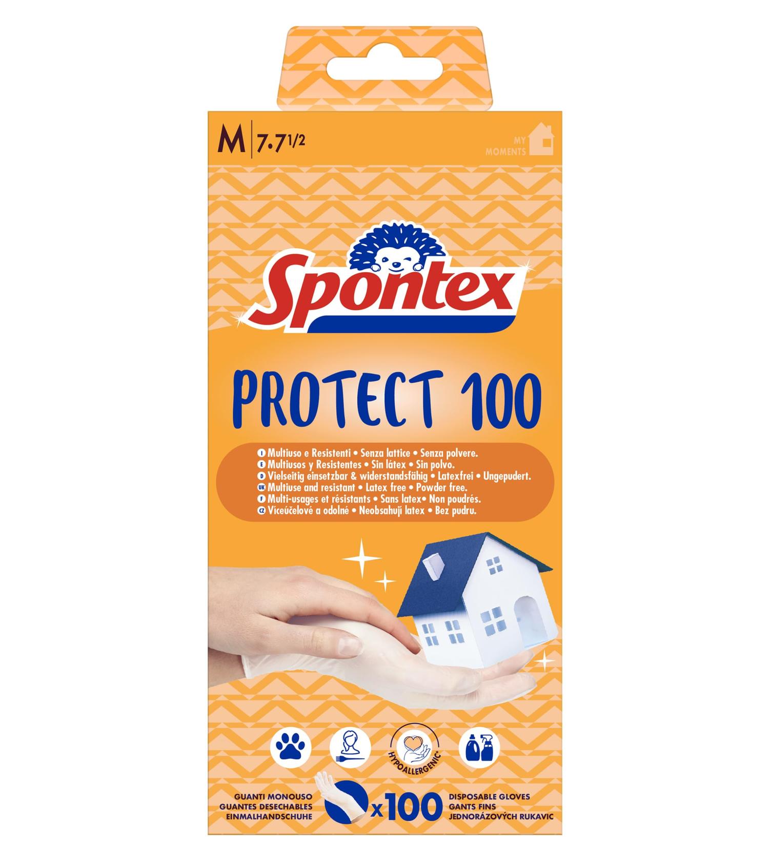 Buy Spontex Protect Tinge Vinyl Gloves - Unpowdered & Latex-Free Size M 100 Pack | Versatile & Practical for All Use International Shipping Available - Buy Online on GoSupps.com