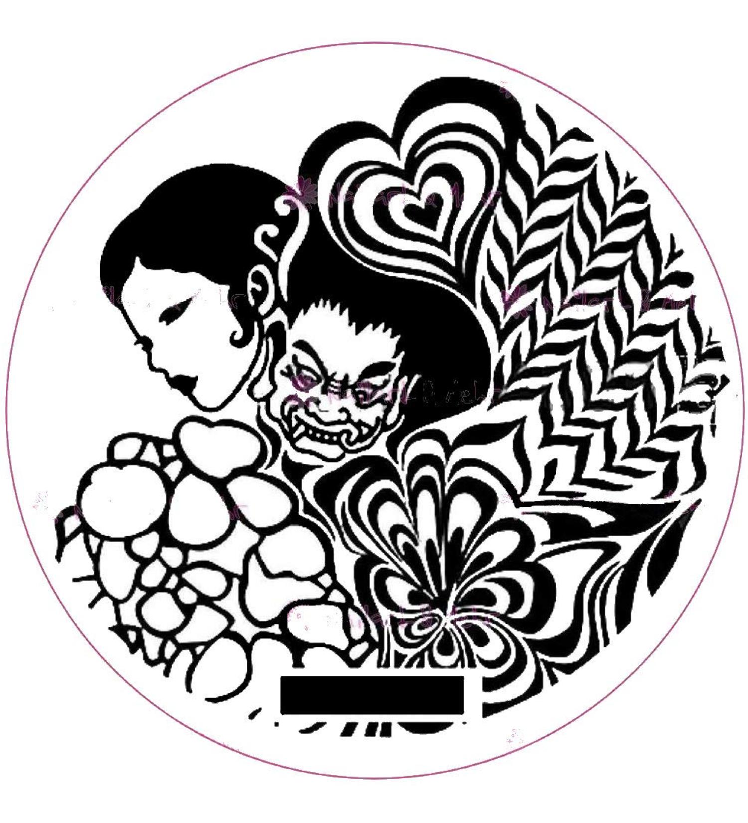 STAMPING STENCIL # hehe-040 Marbling patterns pull patterns faces