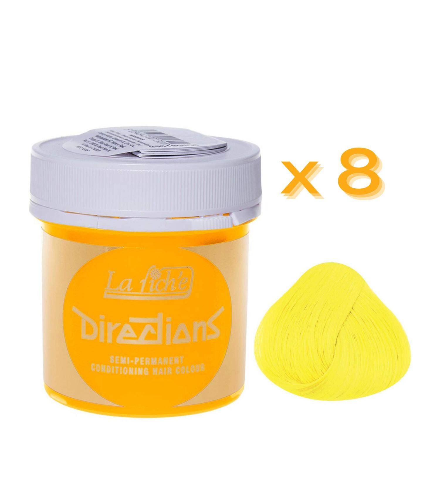 8 X La Riche Directions Semi-Permanent Hair Color 88ml Tubs - Bright Daffodil