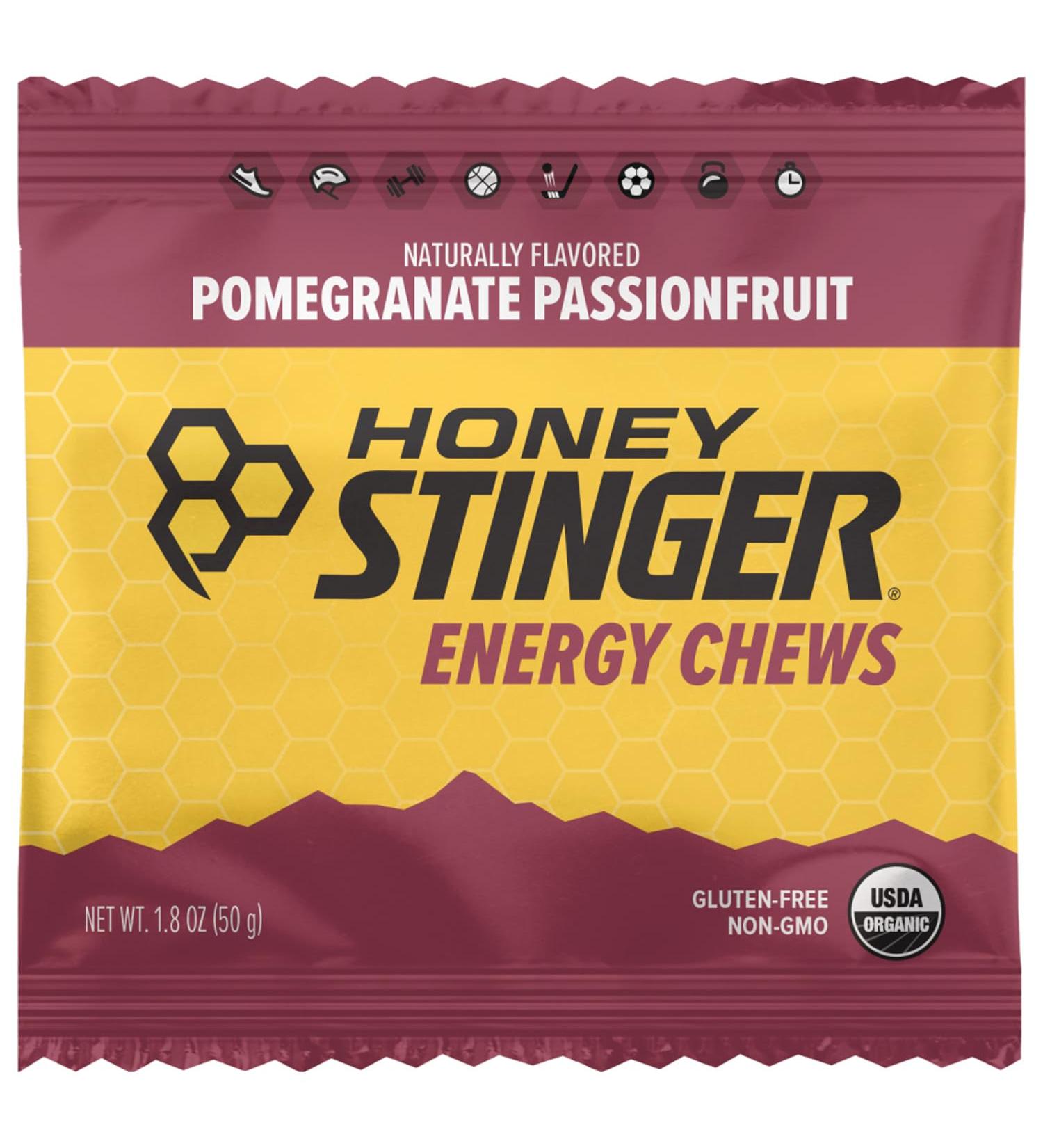 HONEY STINGER Organic Energy Chew Pomegranate Passion Fruit Bar 1.8 OZ