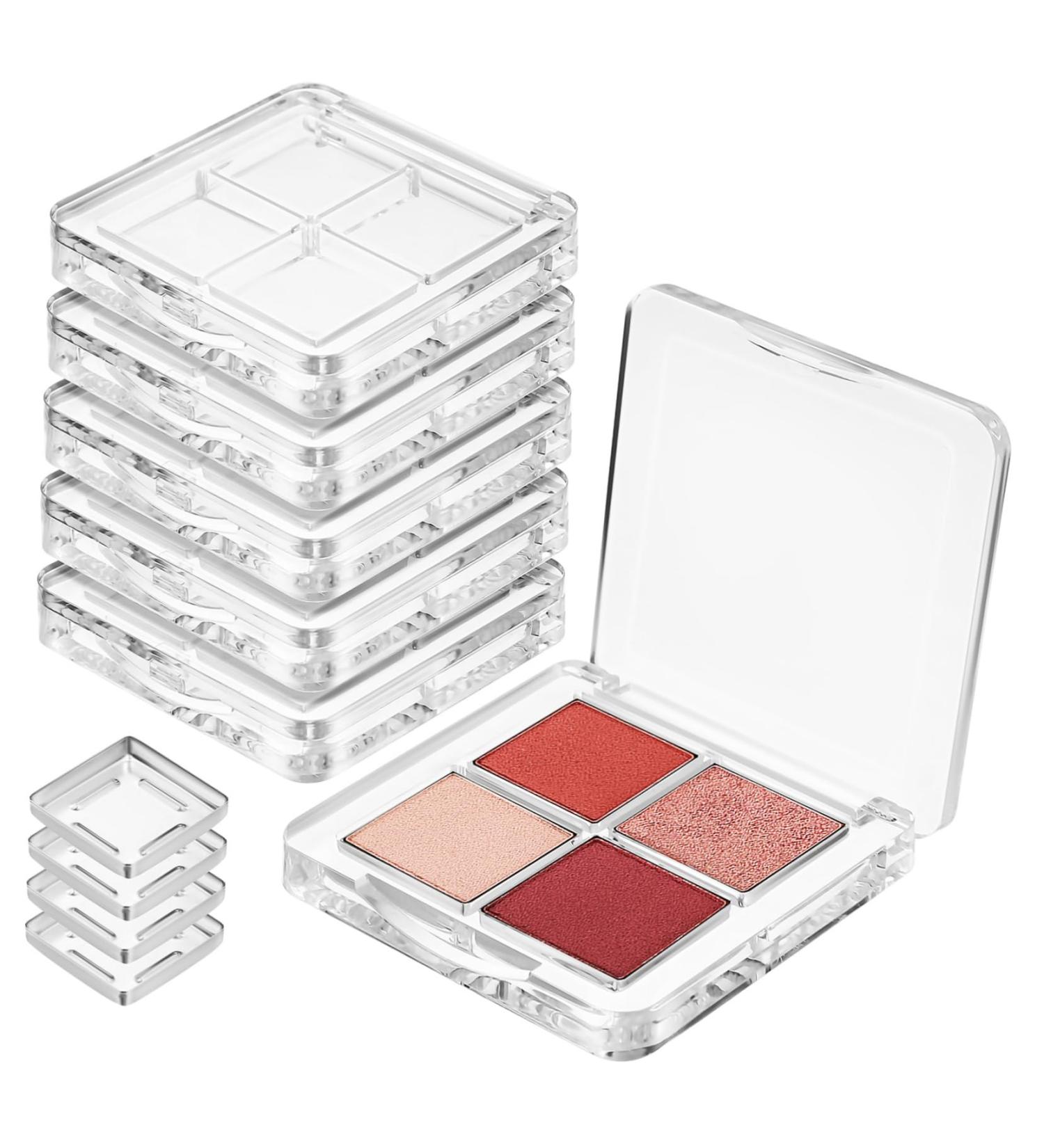 Healvian 6 Pcs Transparent Square Eye Shadow Box Empty Makeup Pallet Balm Blusher Containers Plastic - Buy Online on GoSupps.com