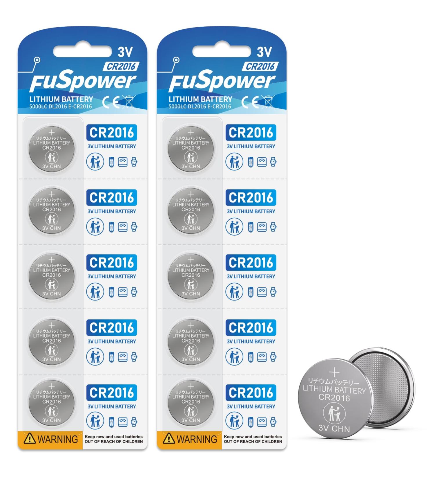 CR2016 3V Lithium Coin Cell Battery CR 2016 3V Lithium Batteries DL2016 ECR2016 Battery 2016 for Car Key Fob Watch Dogs Collar Door Opener 10pcs - Buy Online on GoSupps.com