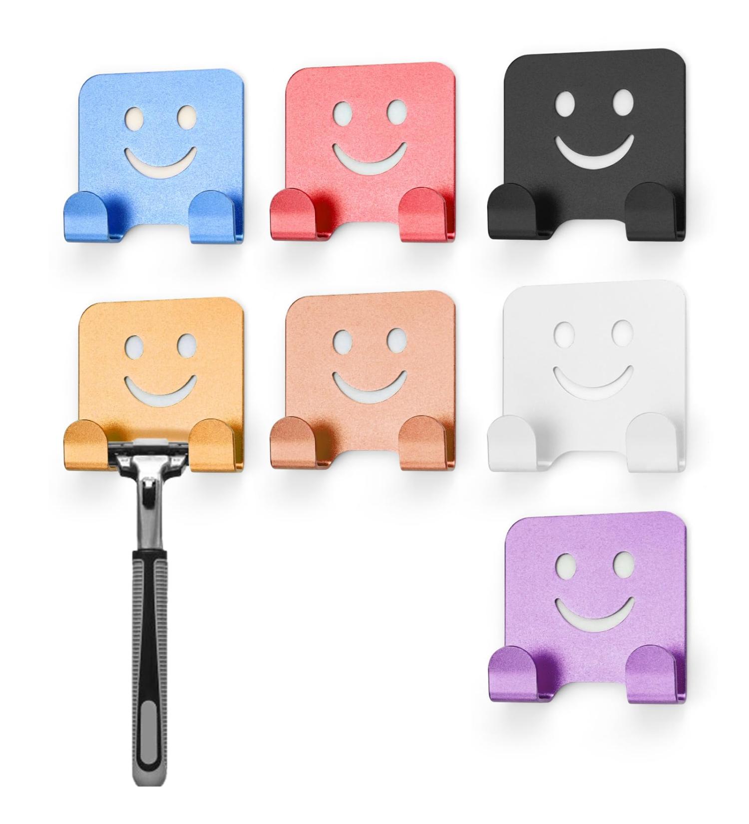 Premium Learanxin 7-Piece Aluminum Alloy Double Hook Razor Plane Stand - Versatile Adhesive Shower Hooks for Razors Keys & Towels - Buy Online on GoSupps.com