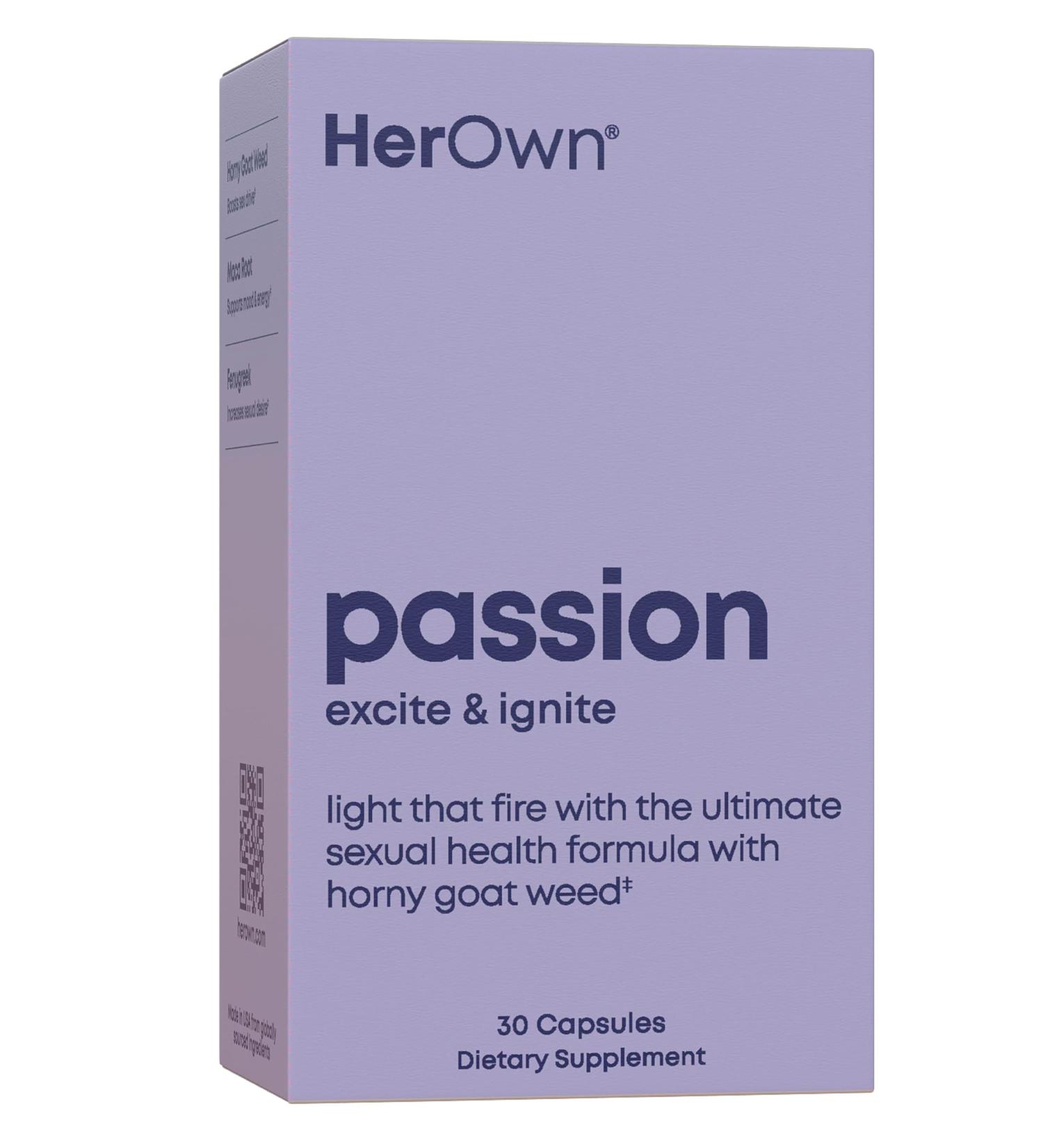 Her Own Passion - Libido Boost & Mood Support Vegan 30 Capsules - Enhance Arousal & Intimacy Hormone Balance - Buy Online on GoSupps.com