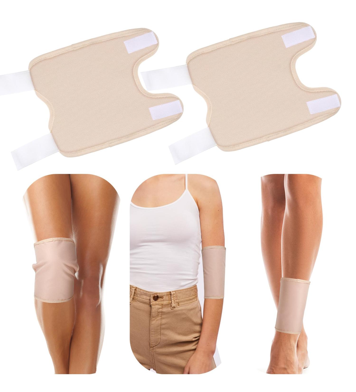 Buy SUNAI Adjustable Organic Castor Oil Pack Wrap - Reusable 2 Pack for Knee Calf Arm | Less Mess Anti Oil Leak - Khaki - Buy Online on GoSupps.com