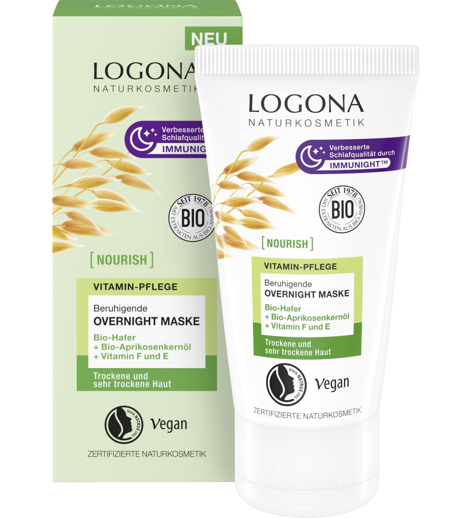 LOGONA Naturkosmetik LOGONA Naturkosmetik NOURISH Soothing Night Mask - 50ml - Face Mask with Immunight for Night - for Dry Skin
