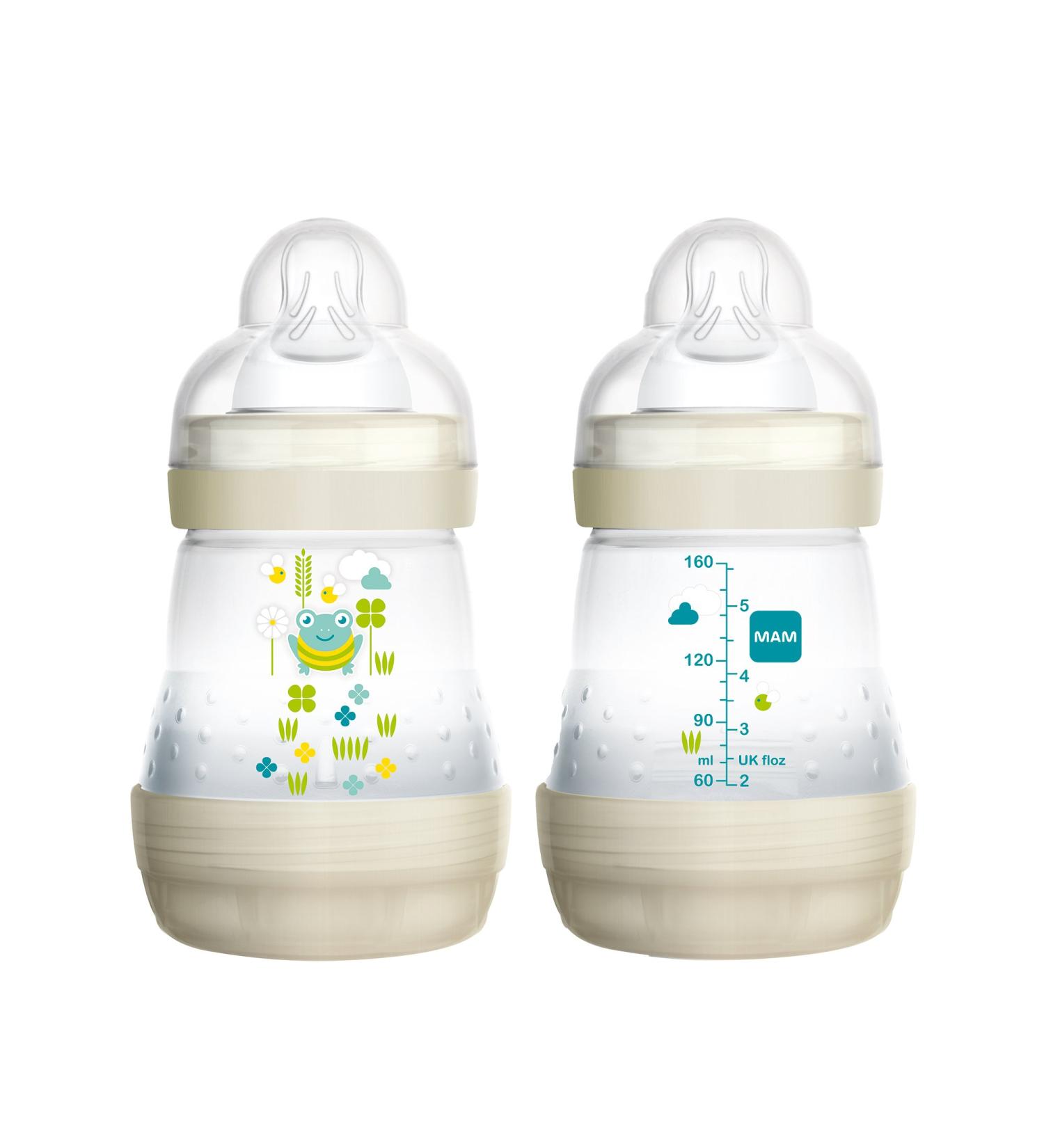 MAM Baby Bottles for Breastfed Babies MAM Baby Bottles Anti Colic White 2 Count
