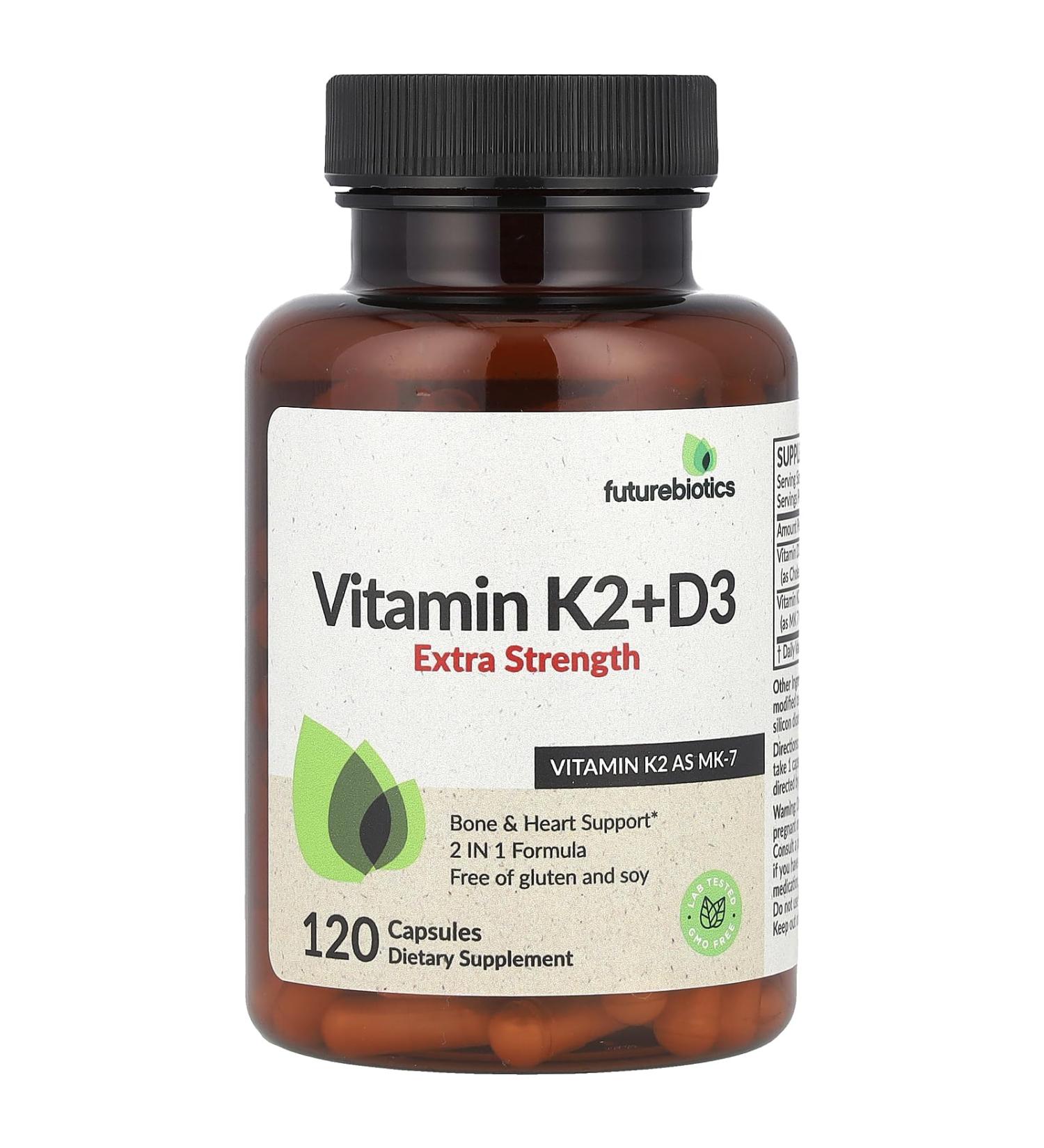 Futurebiotics Vitamin K2 + D3 Extra Strength 120 Capsules