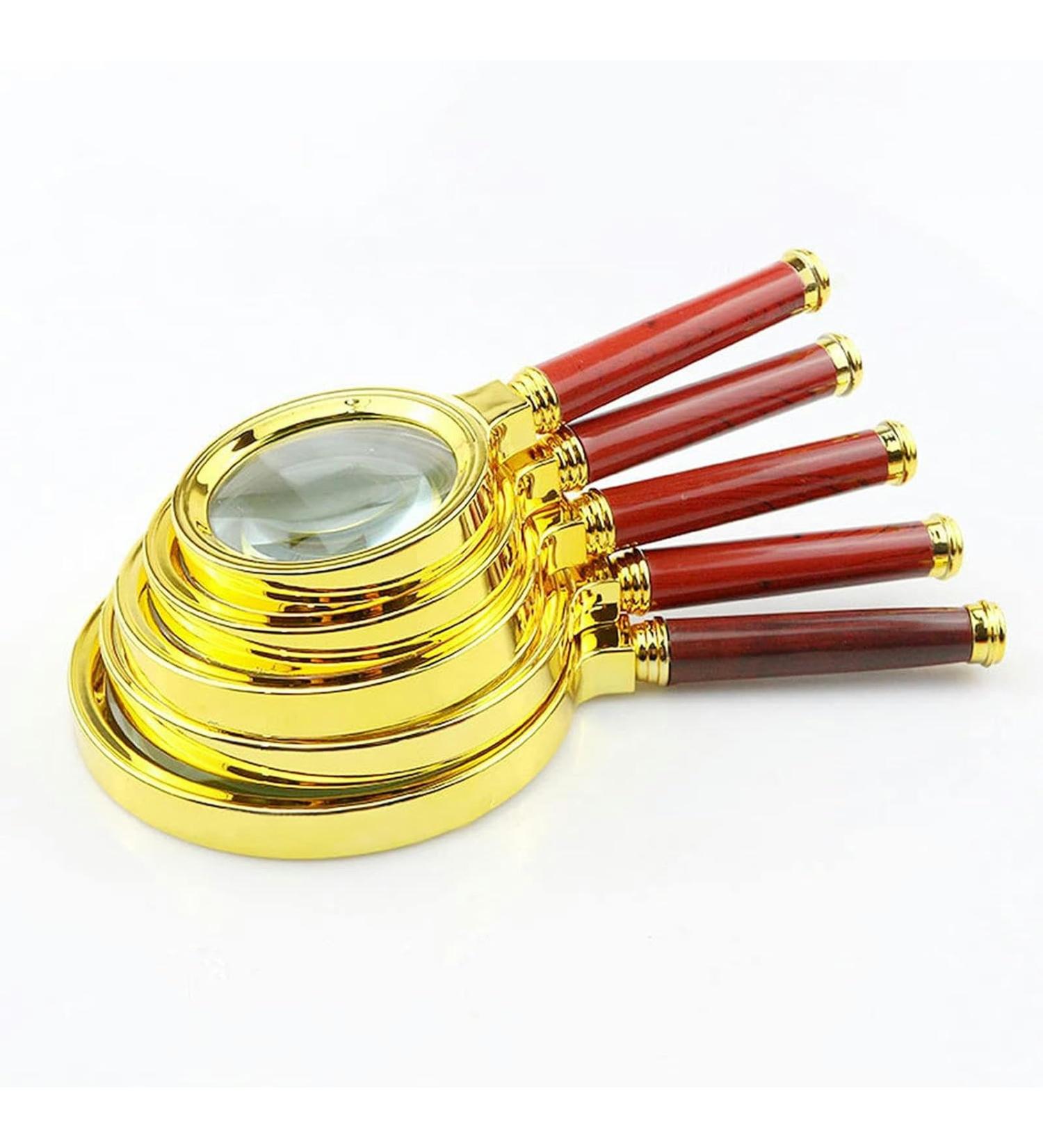 Portable Handheld Magnifier 5pcs 10X Imitation Wooden Handle Reading Aid Mirror for The Elderly 60/70/80/90/100mm Full of Stars - Buy Online on GoSupps.com