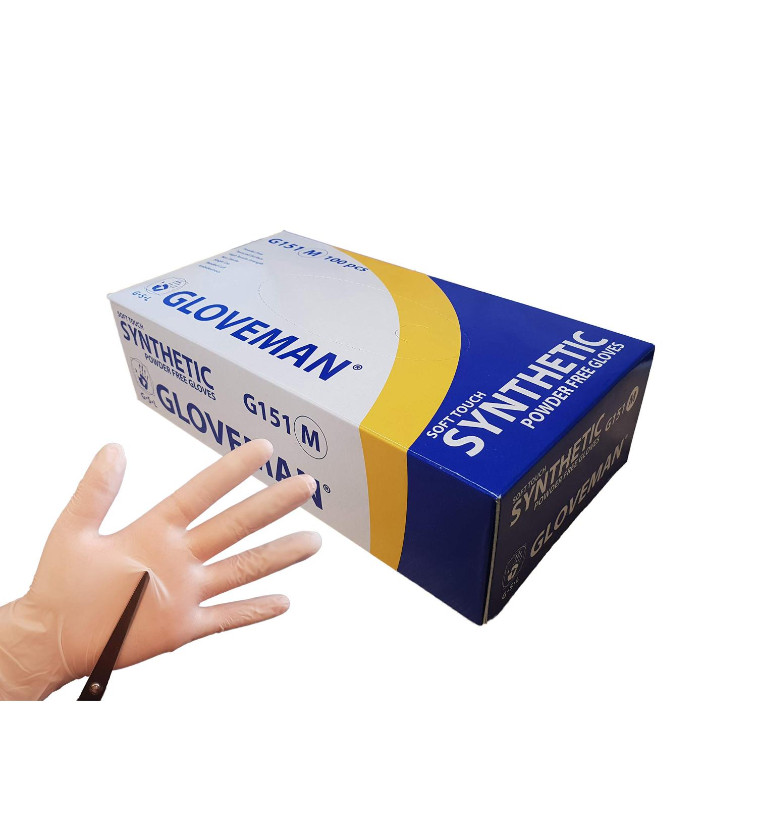 GLOVEMAN Soft Touch Synthetic Powder Free Disposable Gloves - Box of 100 (Small) - Buy Online on GoSupps.com