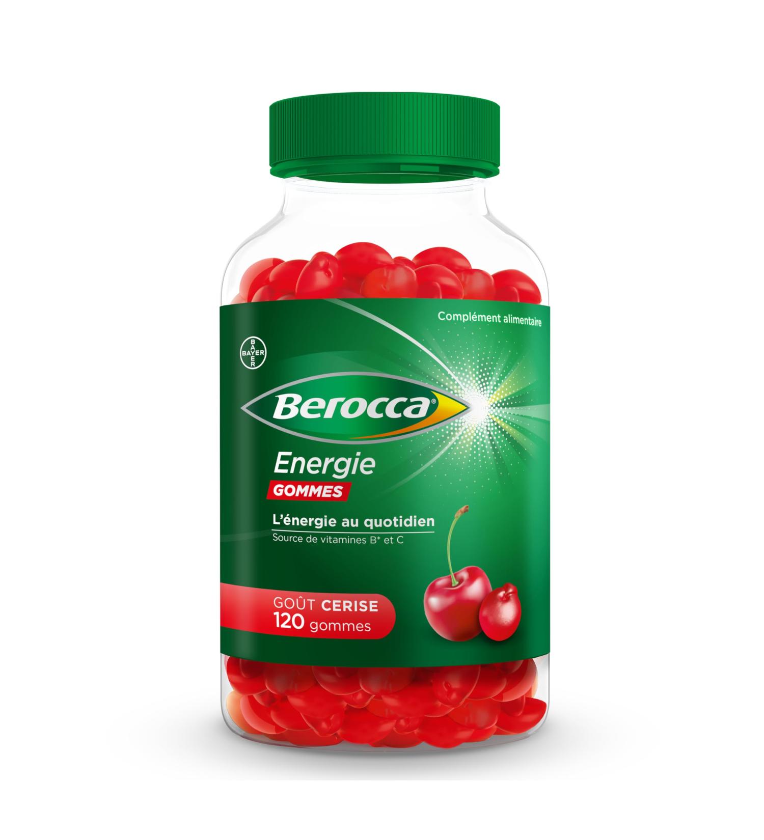 Berocca Energy Gums - Multivitamins Dietary Supplement - Source of Vitamins B* and Vitamin C - Reduces Fatigue Gives Energy to Everyday - Cherry Flavor - 120 Gums - Buy Online on GoSupps.com