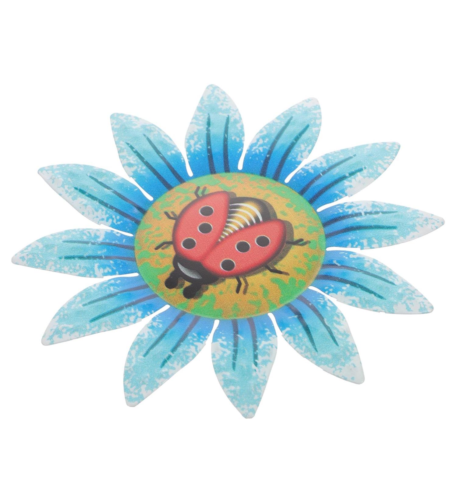 ABOOFAN Iron Pendant Home Decor Metal Sunflower Sculpture Scene Hanging Decor Colorful Wall Decoration 16x16cm Blue - Buy Online on GoSupps.com