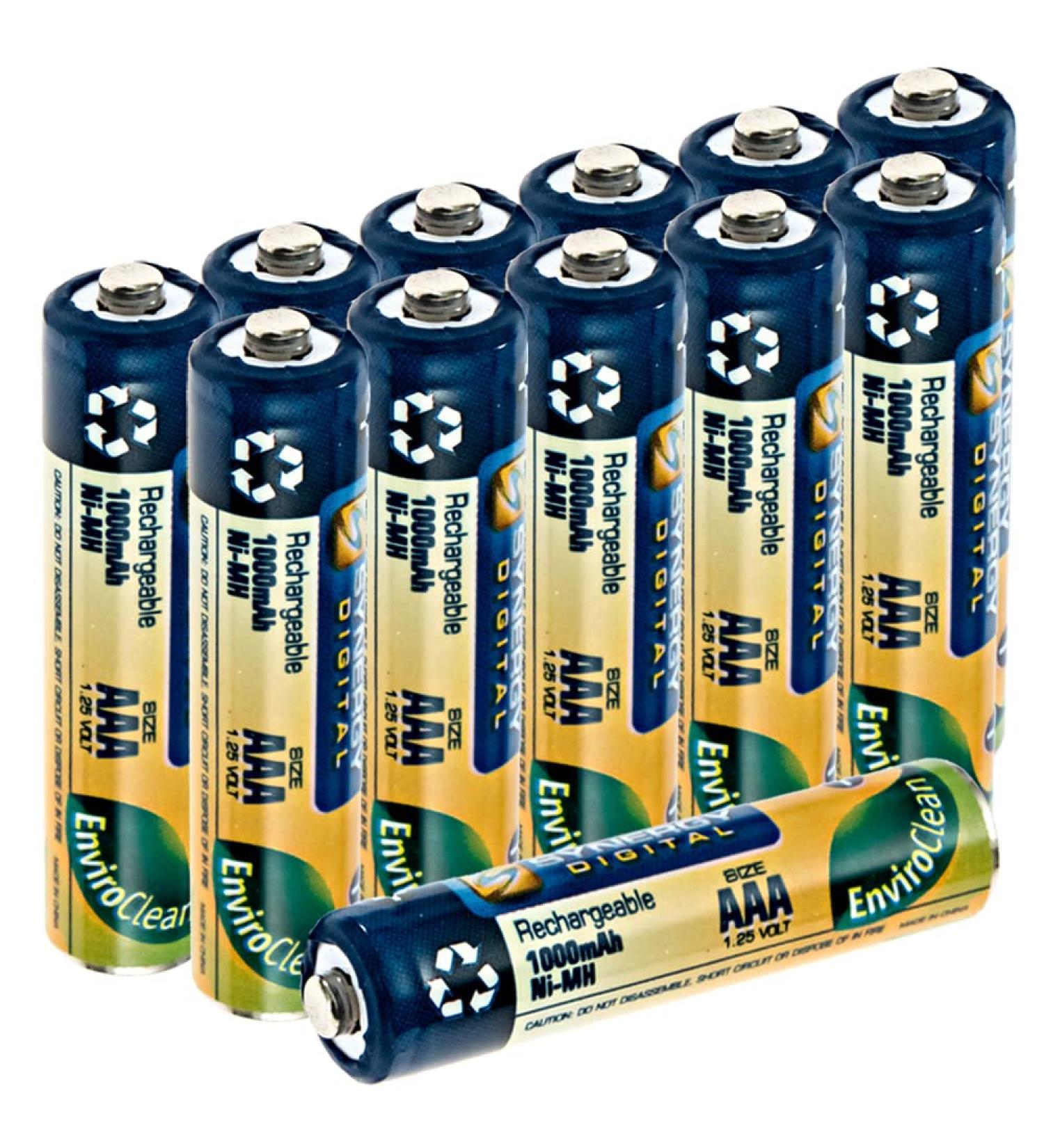 Synergy Digital Baby Monitor Batteries for Angelcare AC701 - 12 AAA Rechargeable Ni-MH 1000mAh Combo Pack - Buy Online on GoSupps.com