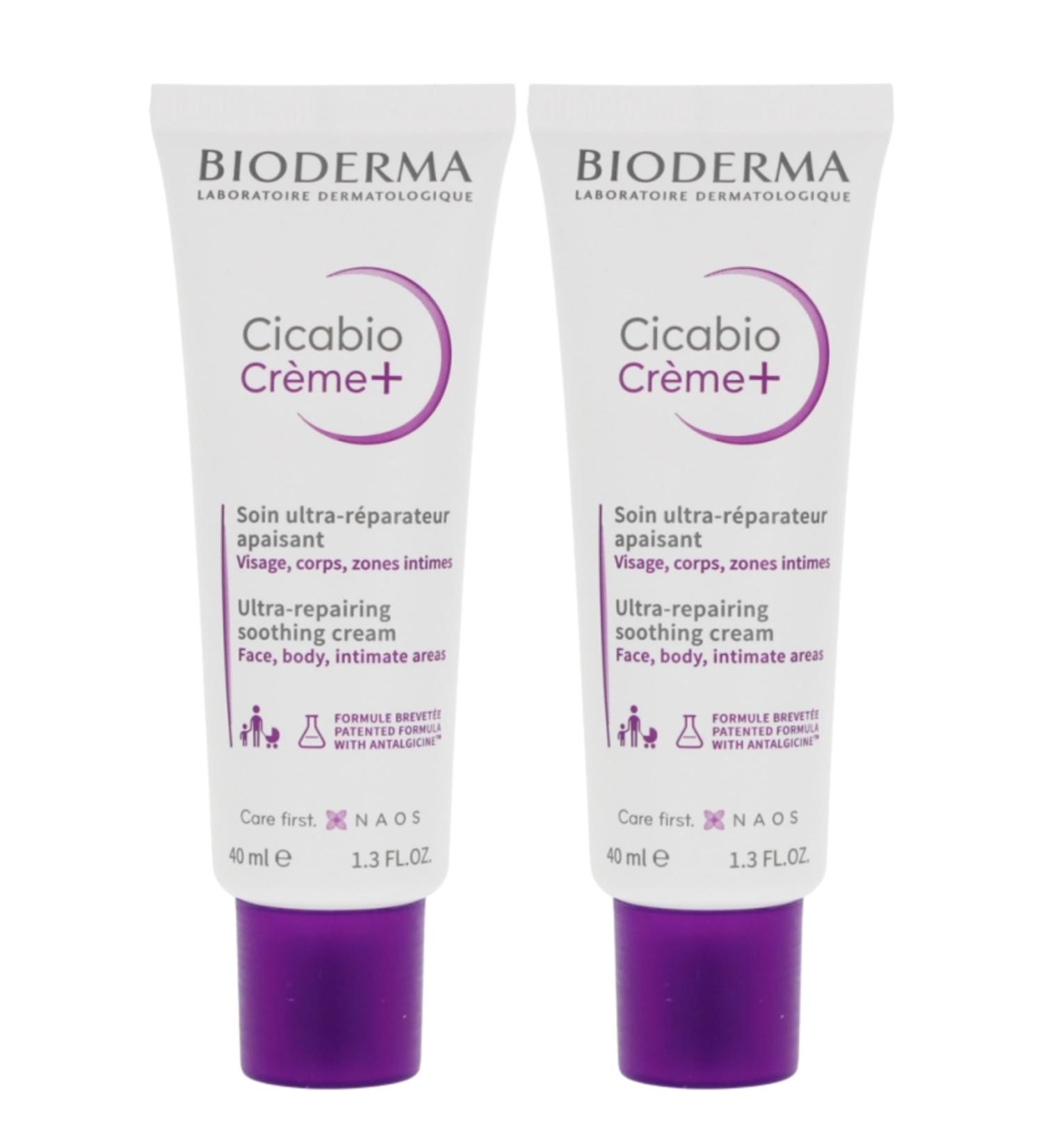 Cicabio Cream + | Soothing Ultra-Repair Care | Restores the Epidermis | Soothes Itching & Discomfort | Made in France | Pack of 2 x 40 ml
