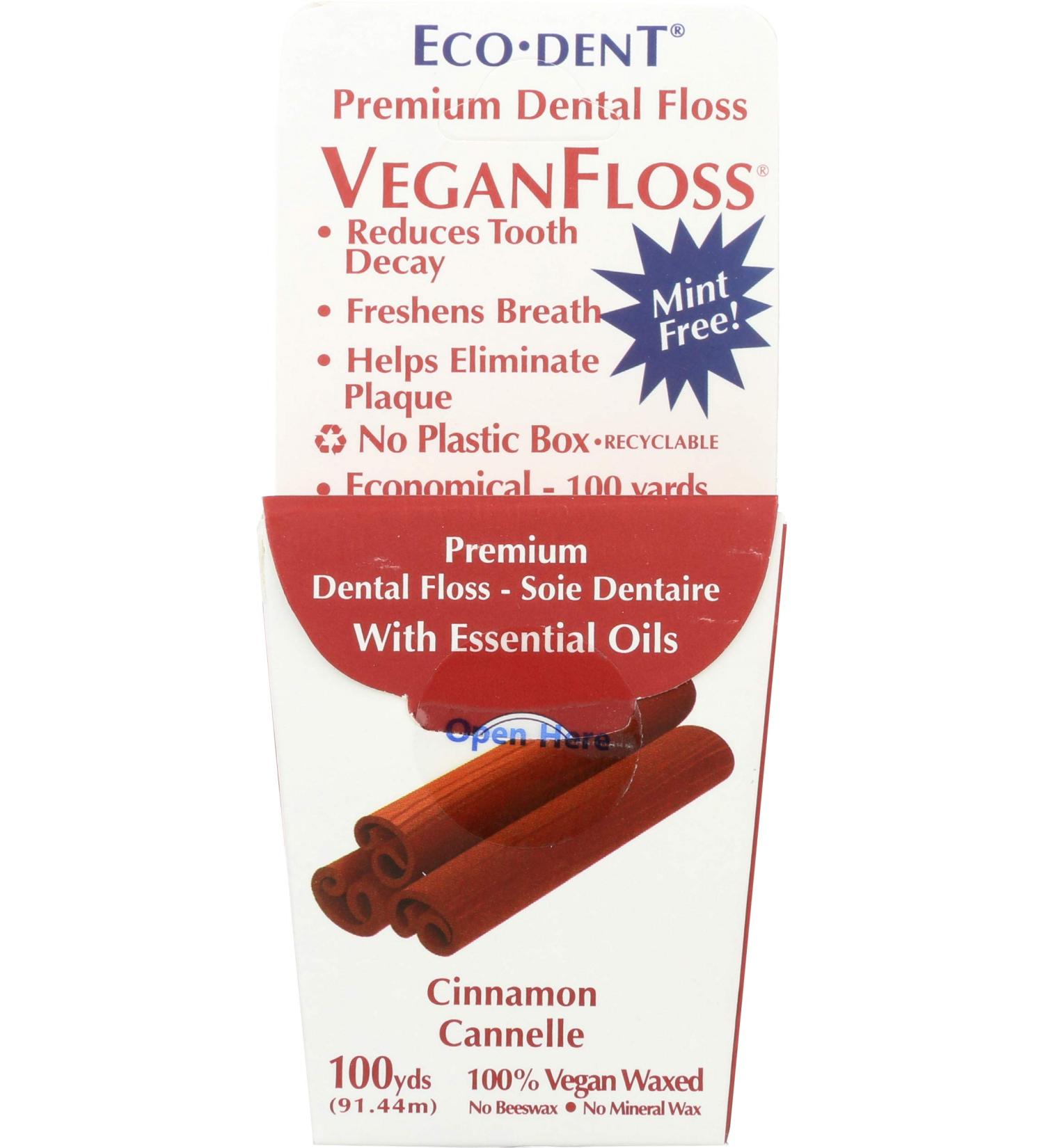 Eco-Dent Veganfloss Premium Cinnamon Dental Floss | Eco-Friendly & Vegan - Buy Online on GoSupps.com