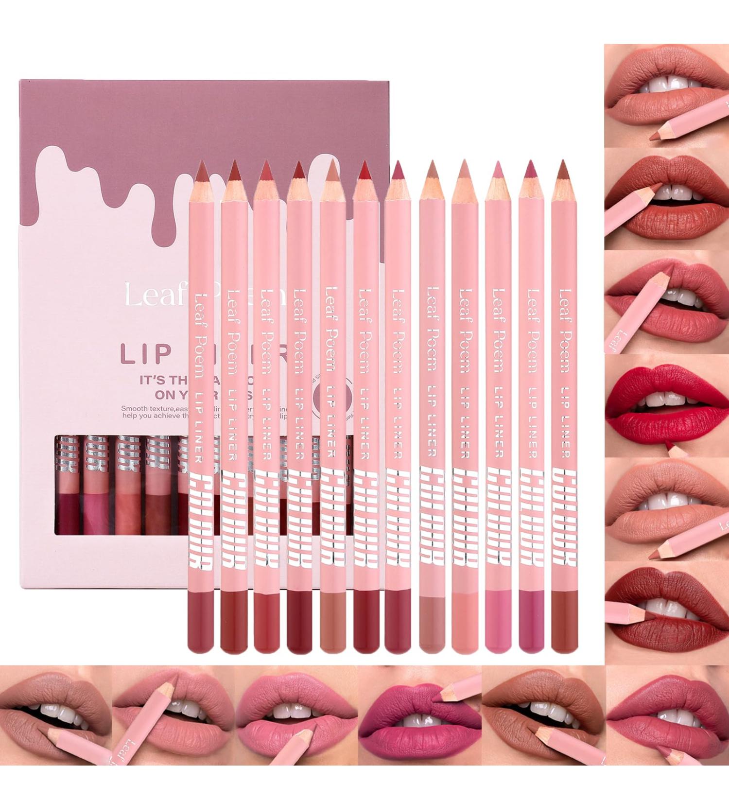  Sitovely 12 x Matte and Cream Lip Liner Pencils 12 Colours Nude Smooth Cream Pencil - Velvety Fine Lip - Buy Online on GoSupps.com